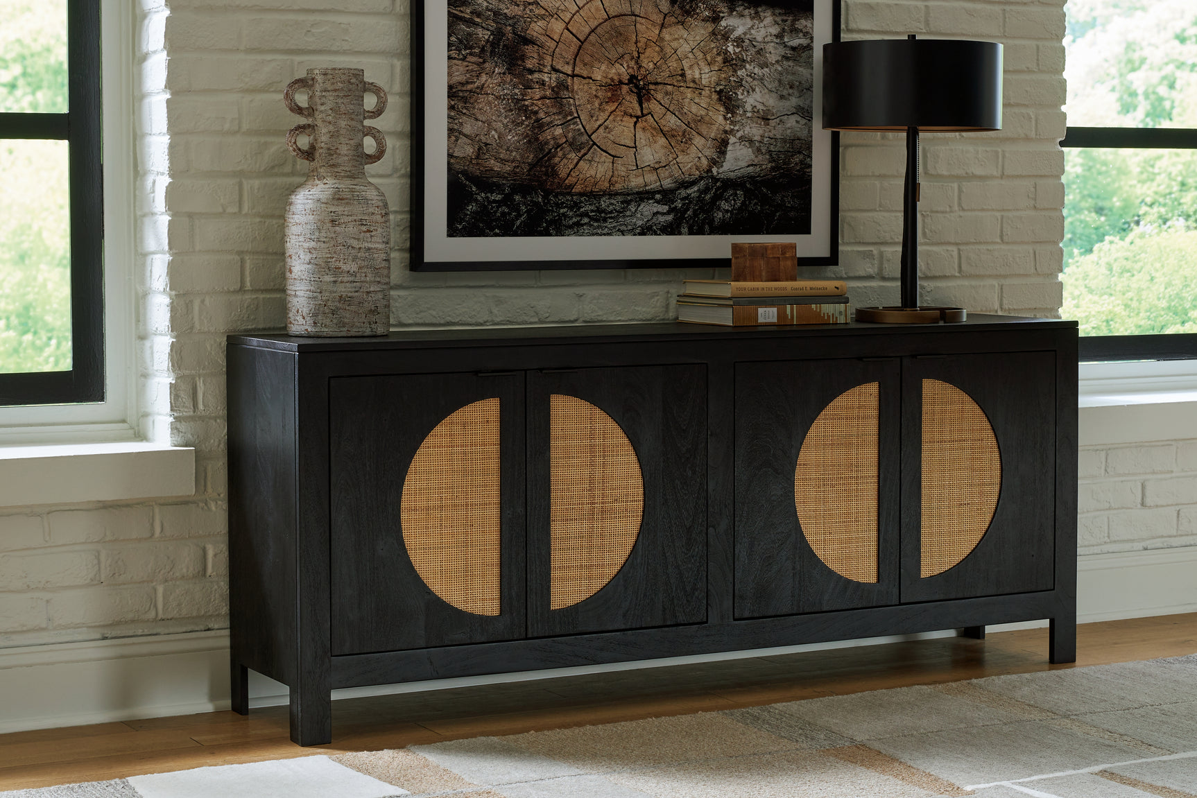 Tampa Furniture Outlet - Ashley Furniture - Cliffiings Accent Cabinet - Accent Cabinet / Black/Natural - A4000575