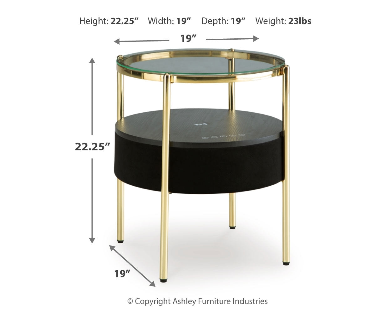 Nedman Accent Table with Speaker - Tampa Furniture Outlet