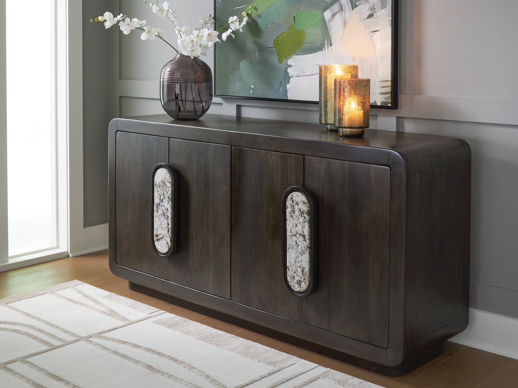 Tampa Furniture Outlet - Ashley Furniture - Elliston Accent Cabinet - Accent Cabinet / Espresso Brown - A4000683