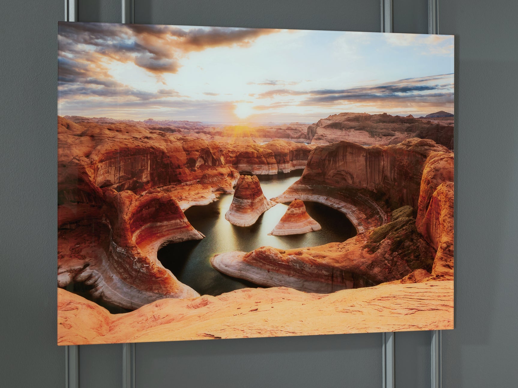 Tampa Furniture Outlet - Ashley Furniture - Deemsdon Wall Decor - Wall Art / Blue/Amber - A8000436