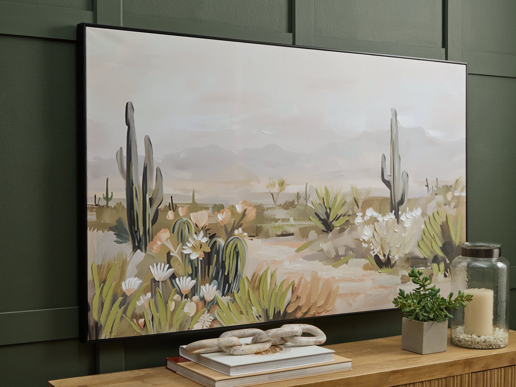 Tampa Furniture Outlet - Ashley Furniture - Sidworth Wall Decor - Wall Art / Green/Beige/Gray - A8000480