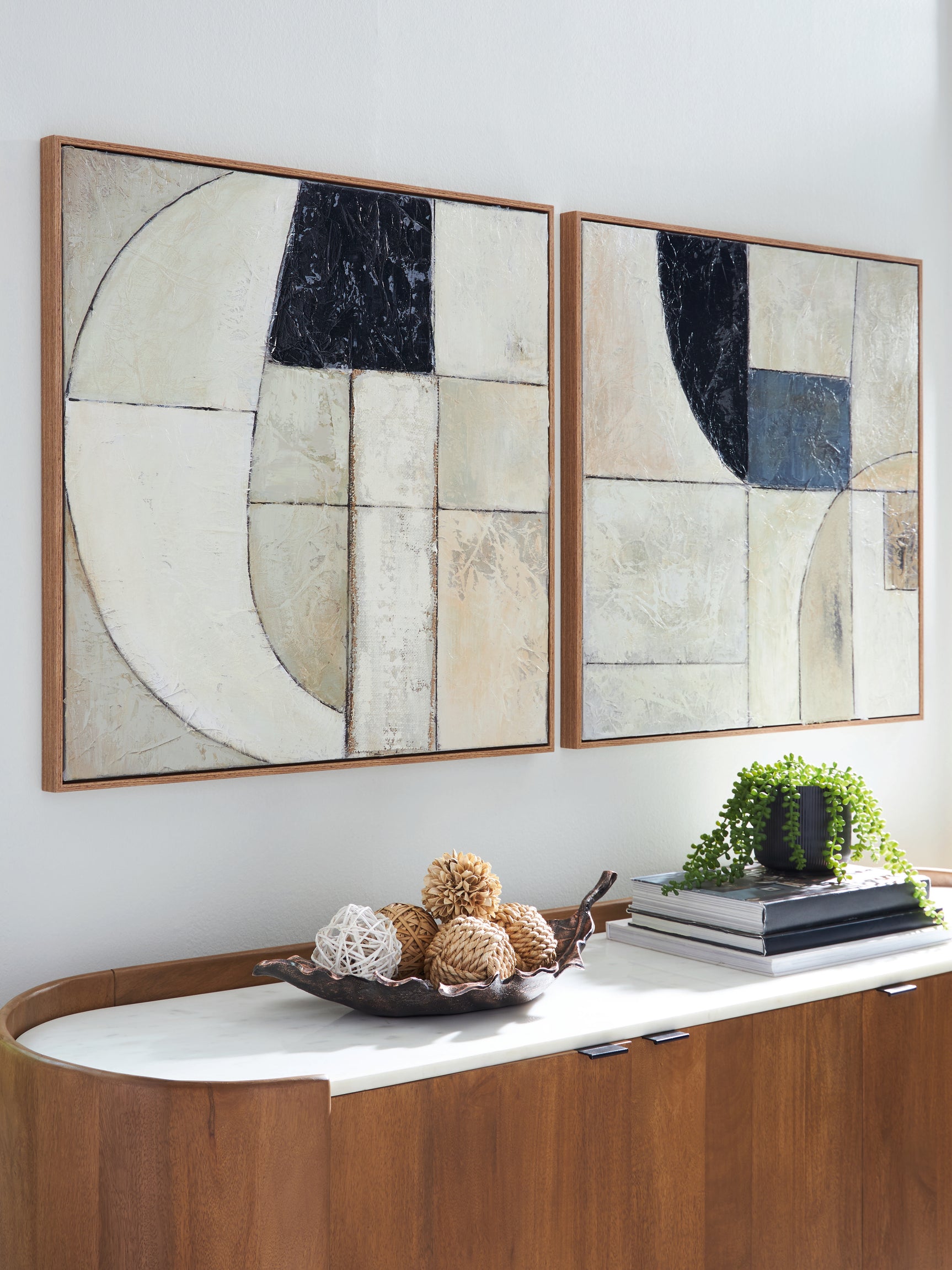 Tampa Furniture Outlet - Ashley Furniture - Bexlen Wall Decor - Wall Art Set (Set of 2) / Tan/Taupe/Black - A8000498