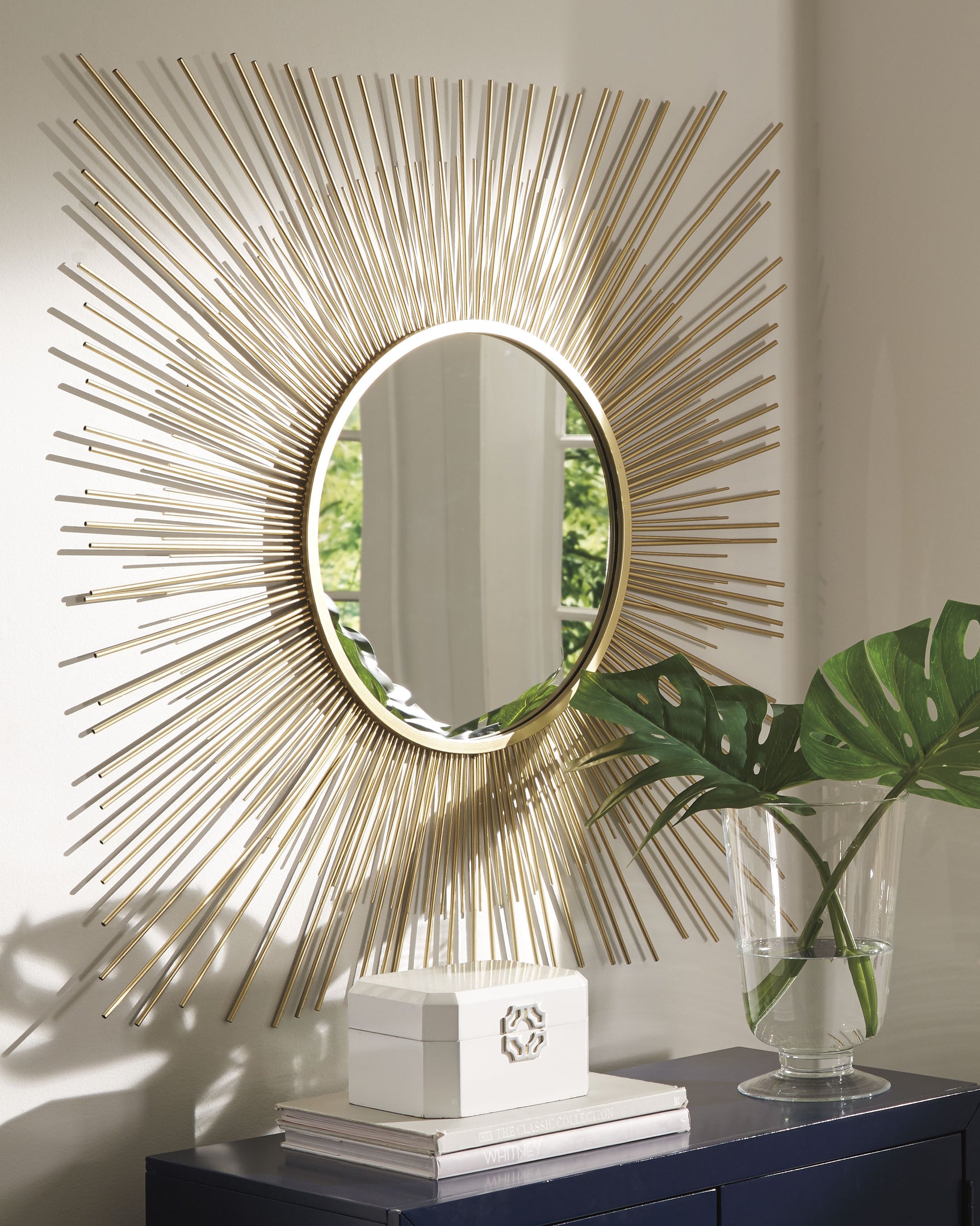Tampa Furniture Outlet - Ashley Furniture - Elspeth Mirror - Accent Mirror / Gold Finish - A8010124