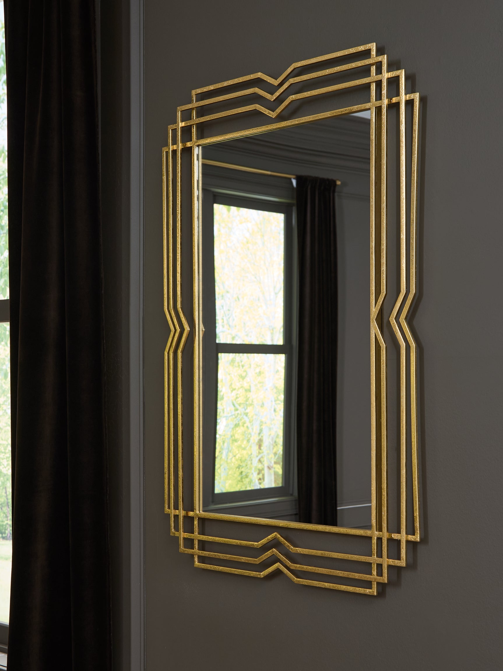 Tampa Furniture Outlet - Ashley Furniture - Claybrook Mirror - Accent Mirror / Gold Finish - A8010349