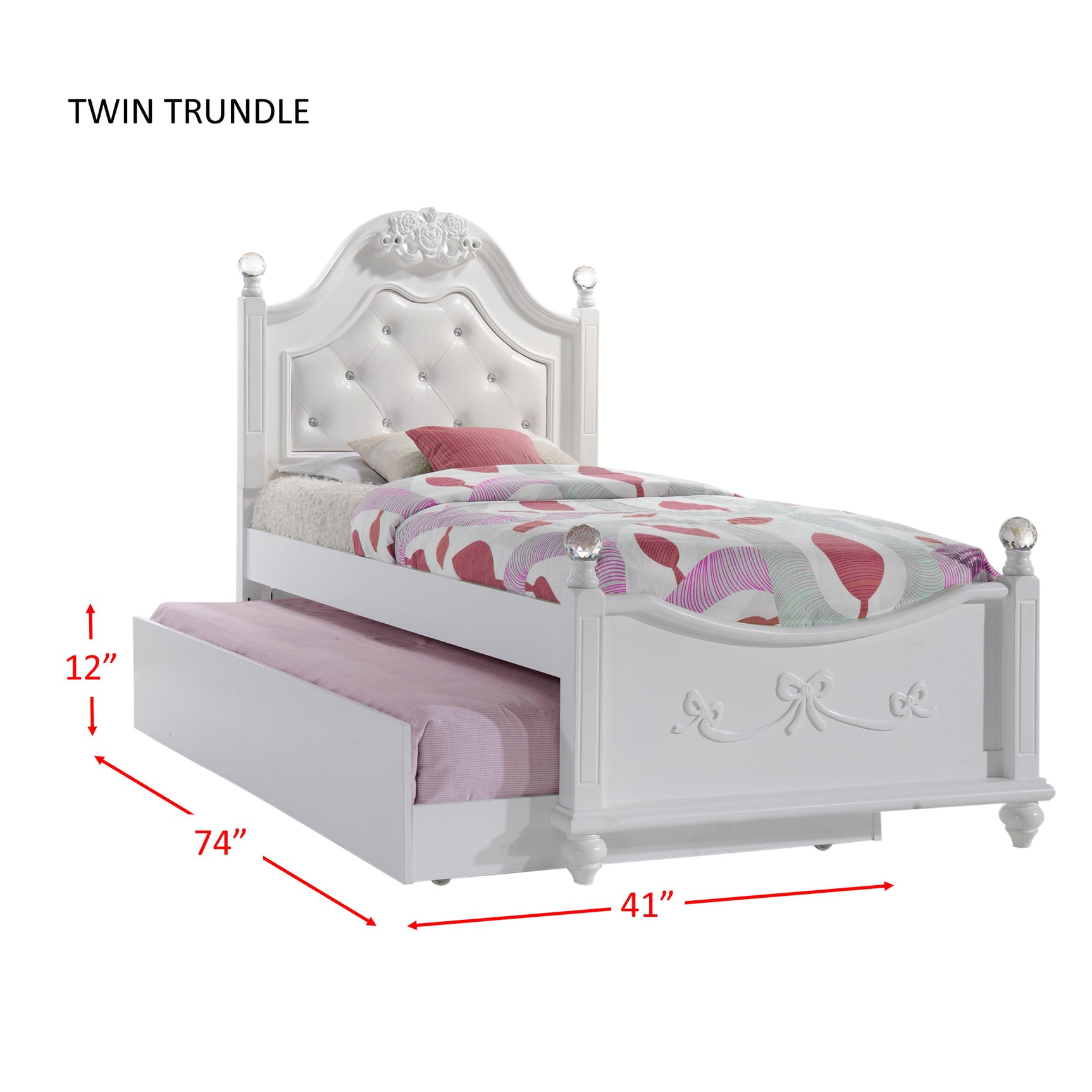 ALANA TWIN PLATFORM 3PC BEDROOM SET W/ STORAGE TRUNDLE - Tampa Furniture Outlet