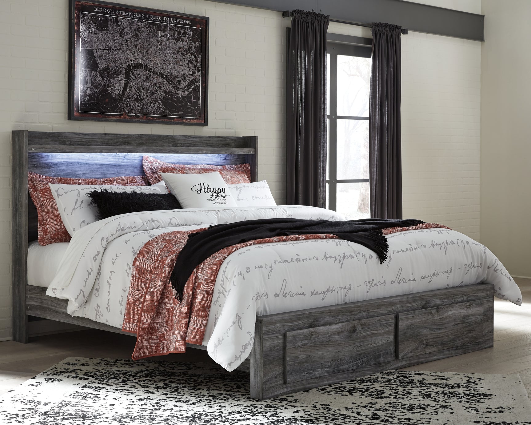 Tampa Furniture Outlet - Ashley Furniture - Baystorm Bedroom - King Panel Bed / Gray - B221B11