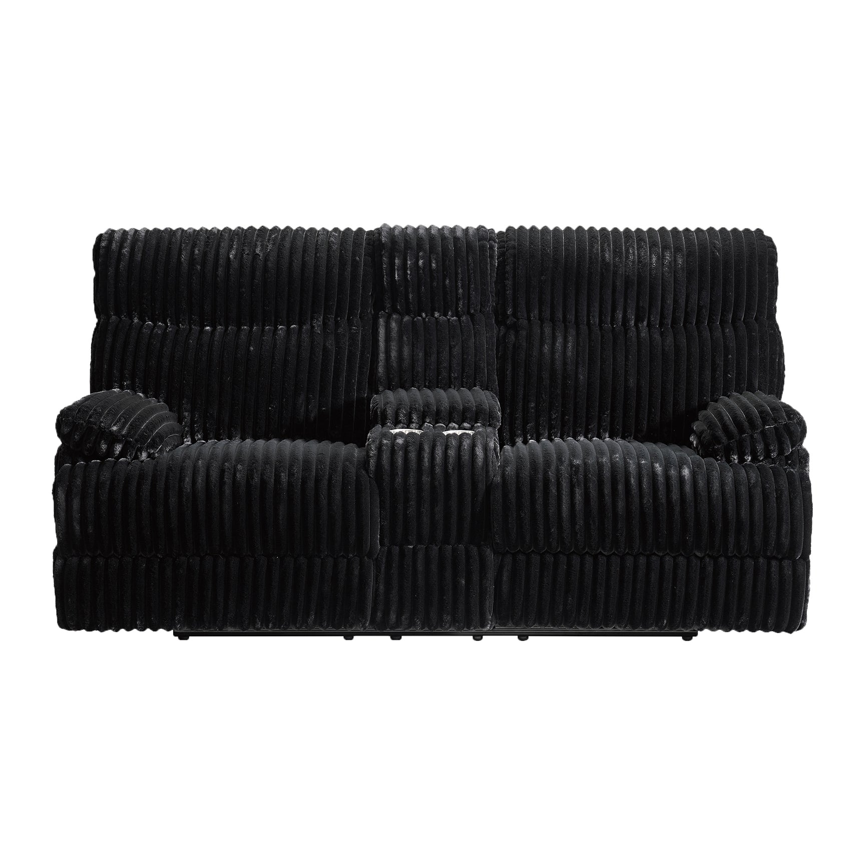 Admiral Motion Loveseat with Console in Masis Black - Tampa Furniture Outlet