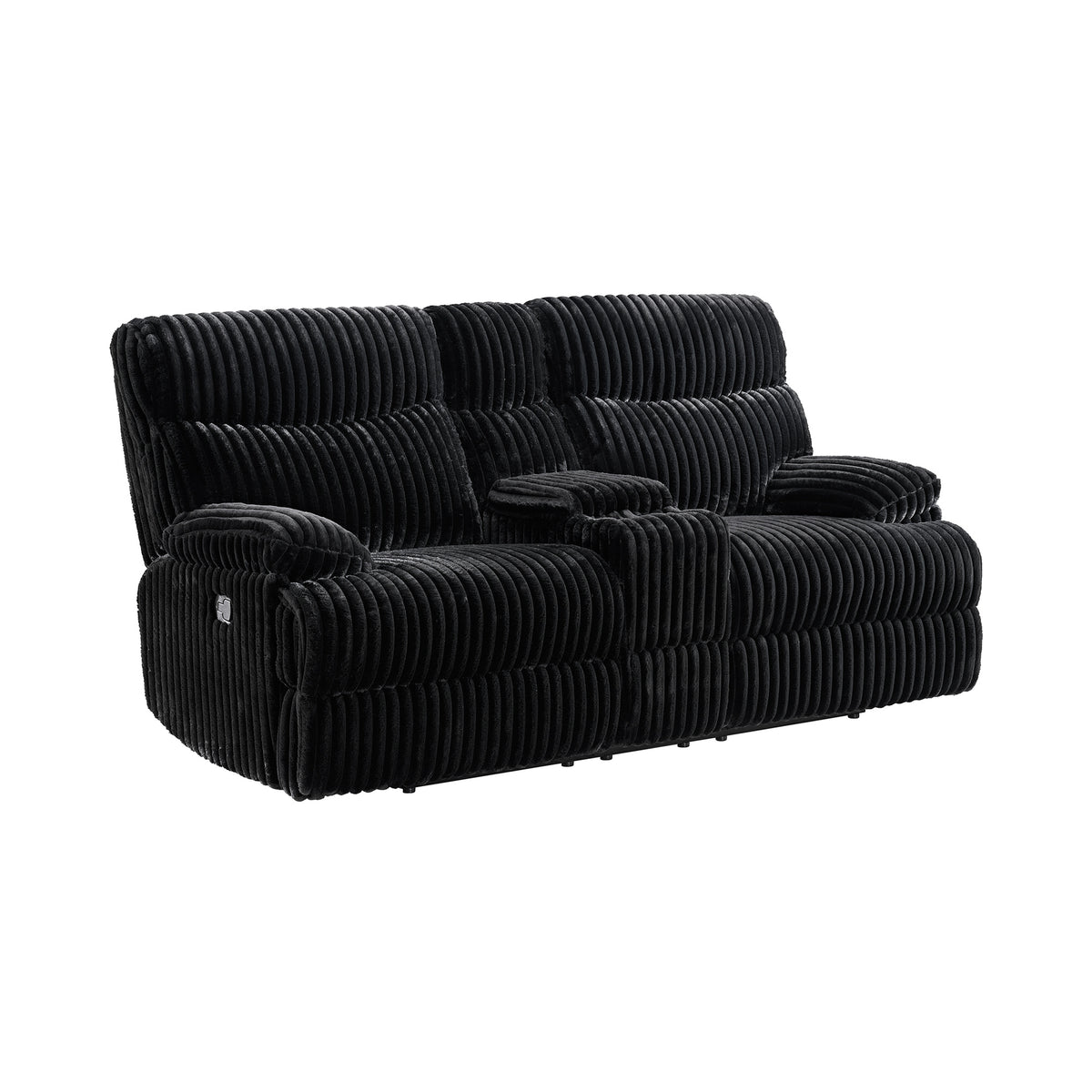 Admiral Motion Loveseat with Console in Masis Black