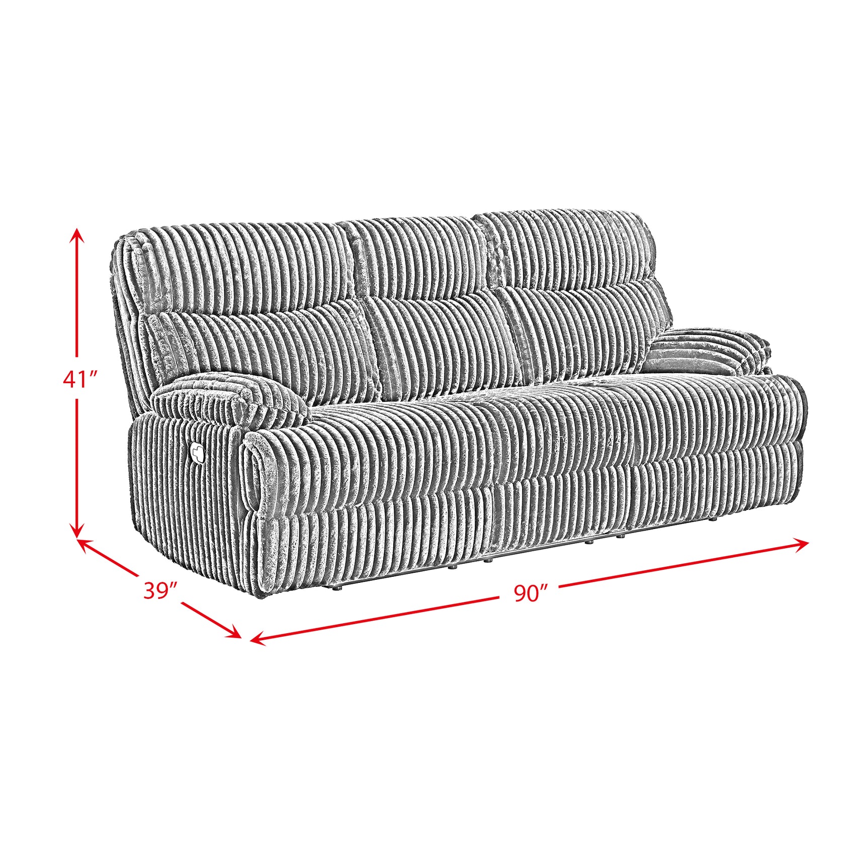 Admiral Motion Sofa in Masis Black - Tampa Furniture Outlet