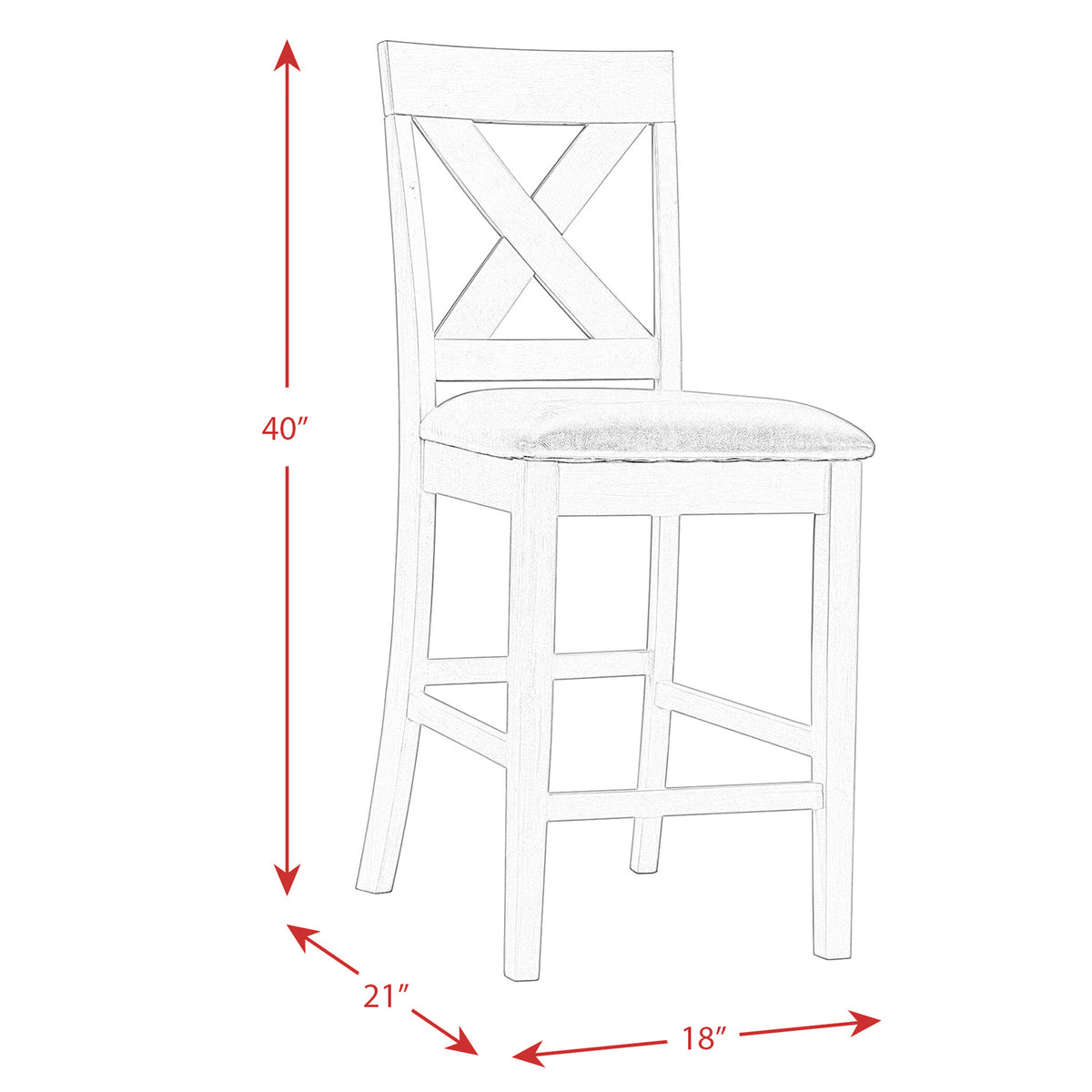 Alex Grey 60" 7 PC Counter Set (Grey Table with Black PU Seat)