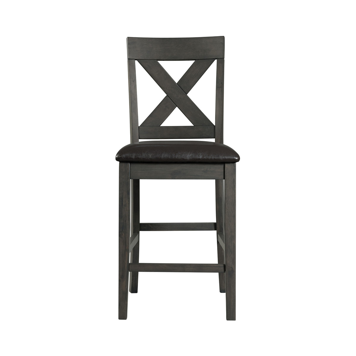 Alex Counter Side Chair W/Black PU Grey (2 Per Pack)