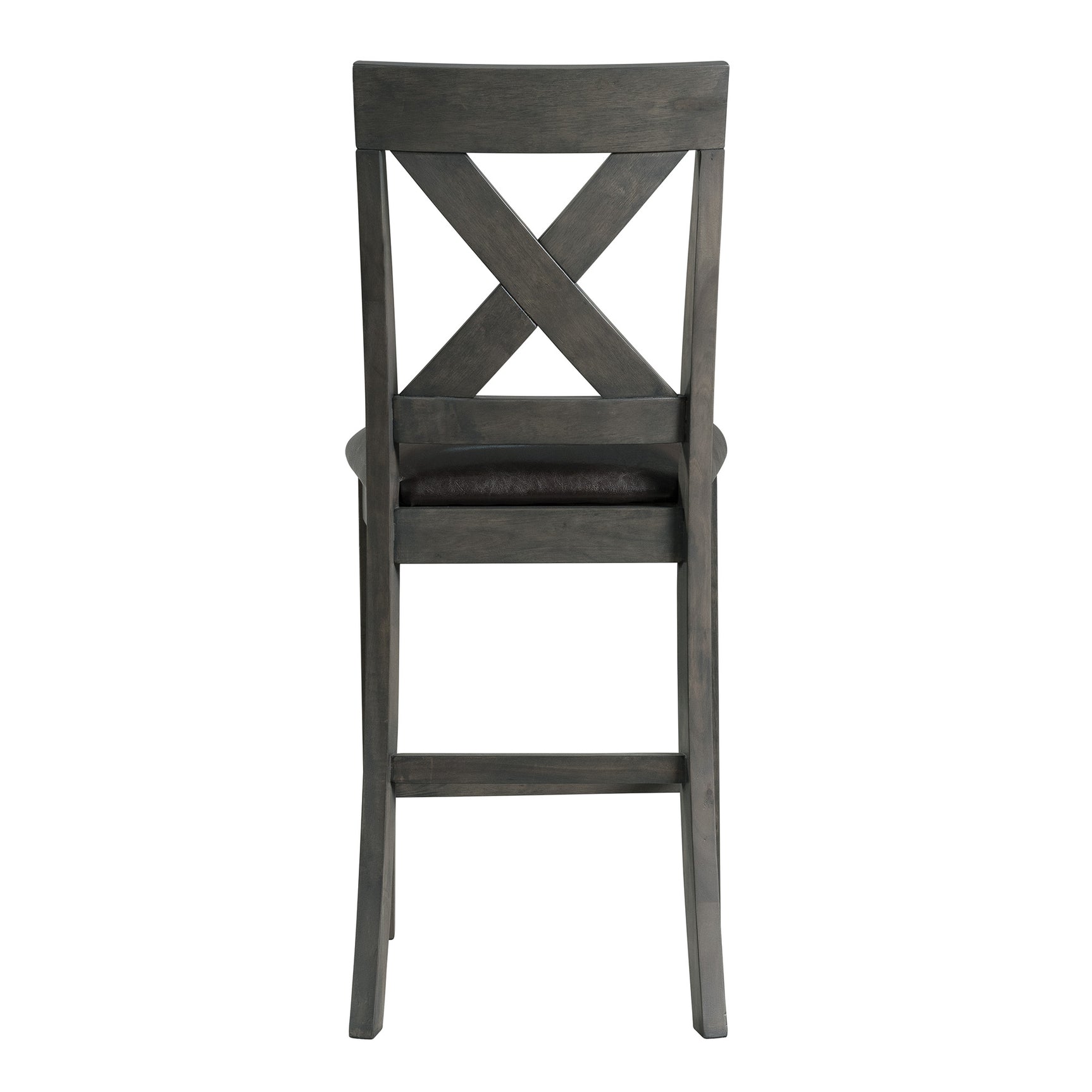 Alex Counter Side Chair W/Black PU Grey (2 Per Pack) - Tampa Furniture Outlet