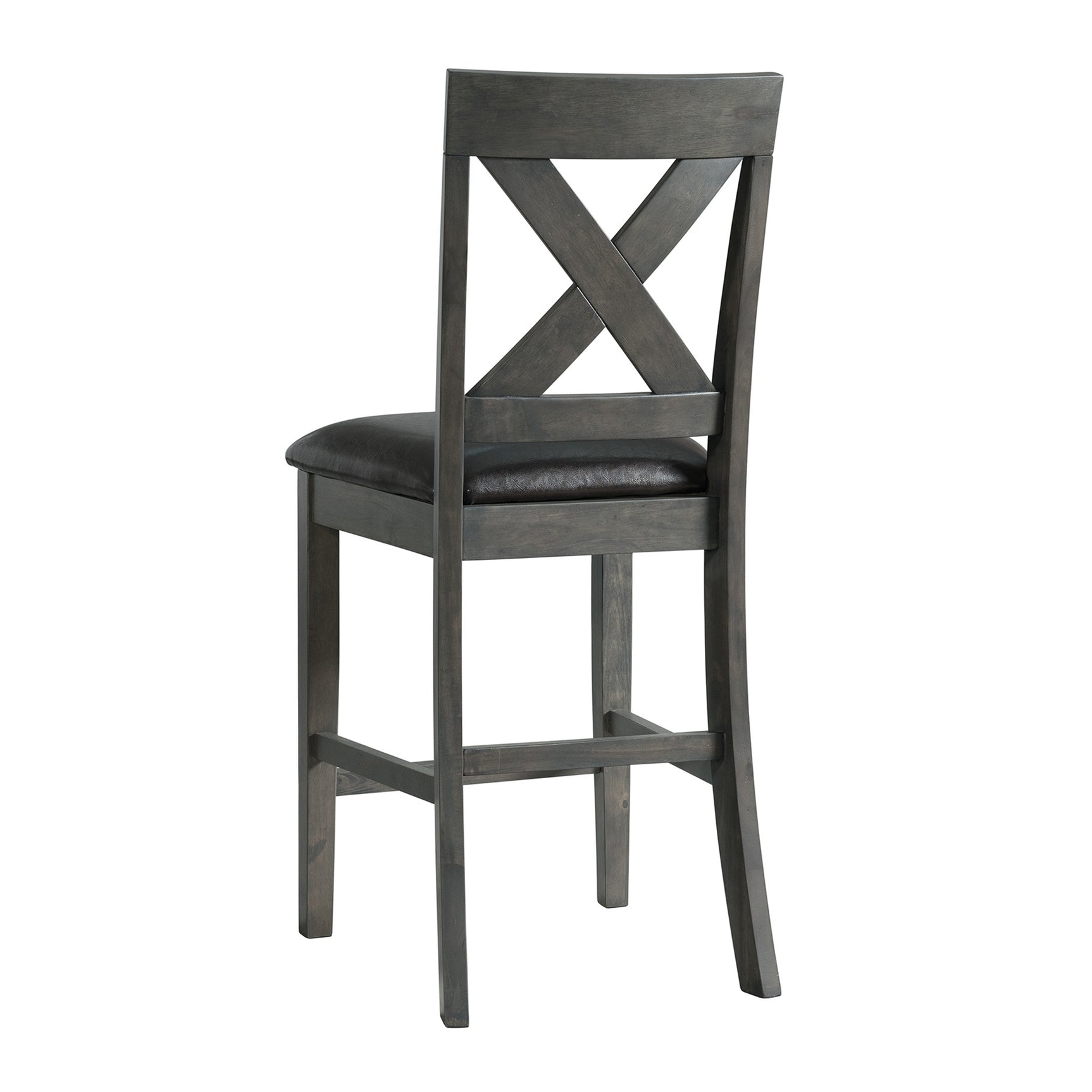 Alex Counter Side Chair W/Black PU Grey (2 Per Pack) - Tampa Furniture Outlet