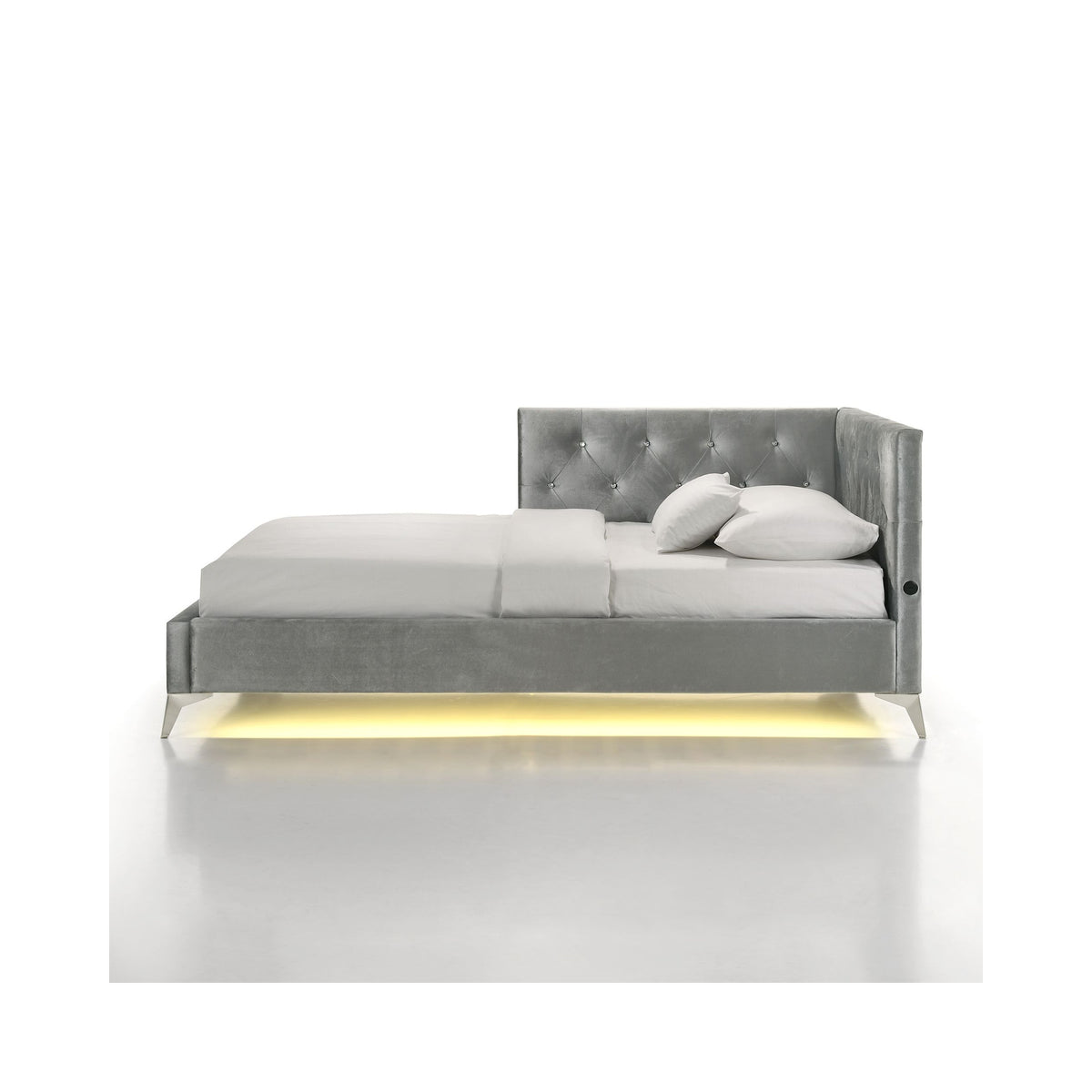 Amberley Twin UPH Corner Bed with LED and USB in Grey