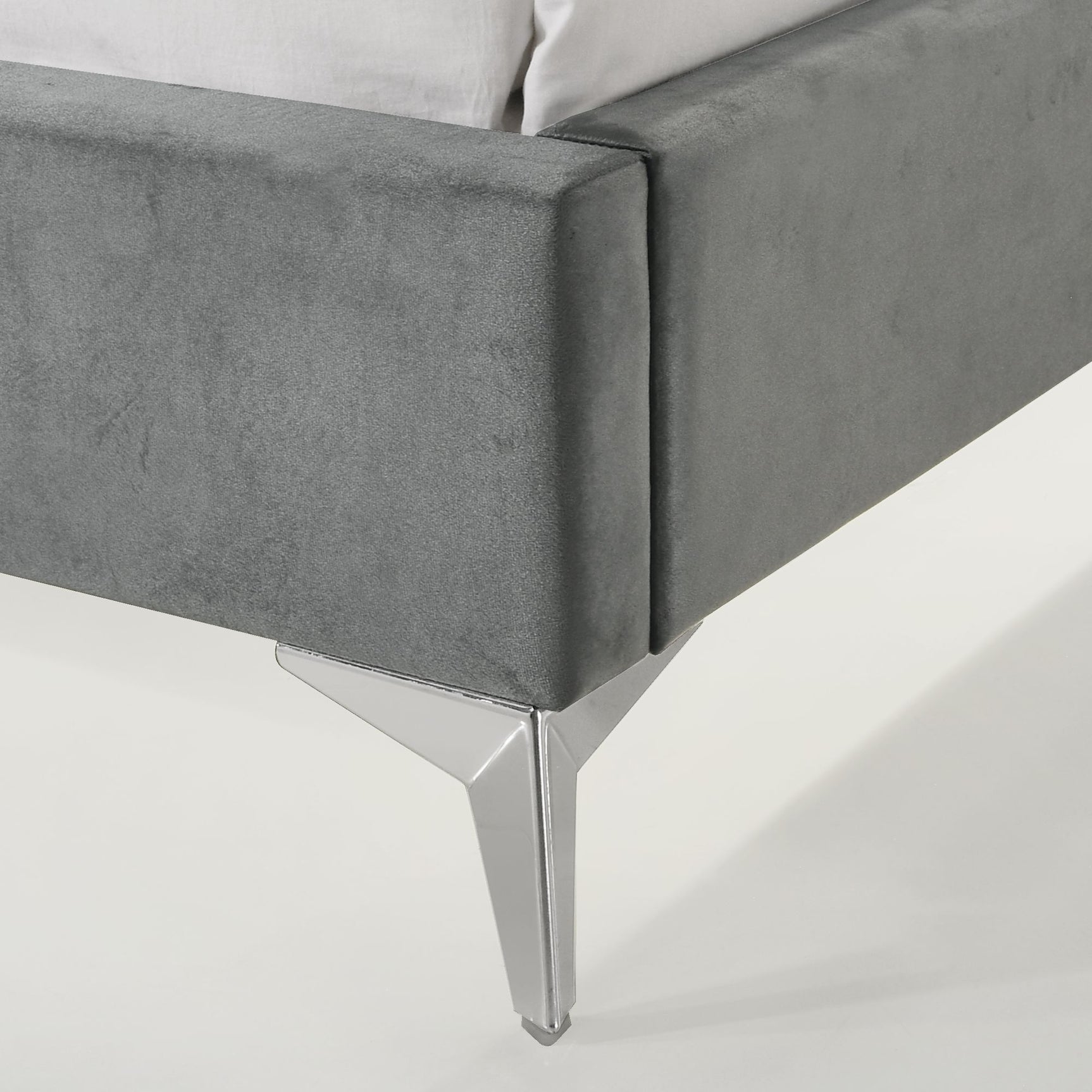 Amberley Twin UPH Corner Bed with LED and USB in Grey - Tampa Furniture Outlet