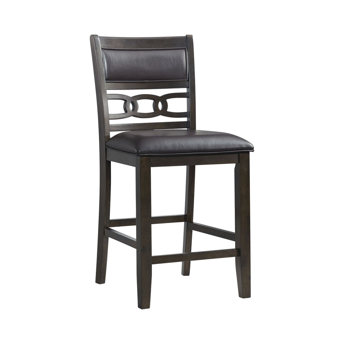 Amherst Counter Height 5PC Dining Set-Table and Four Faux Leather Side Chairs in Walnut