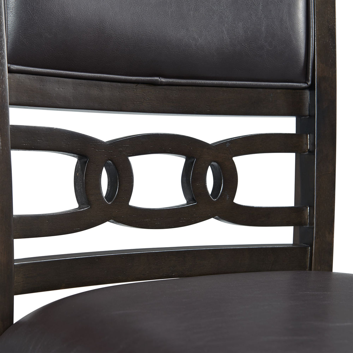 Amherst Standard Height 5PC Dining Set-Table and Four Faux Leather Side Chairs in Walnut