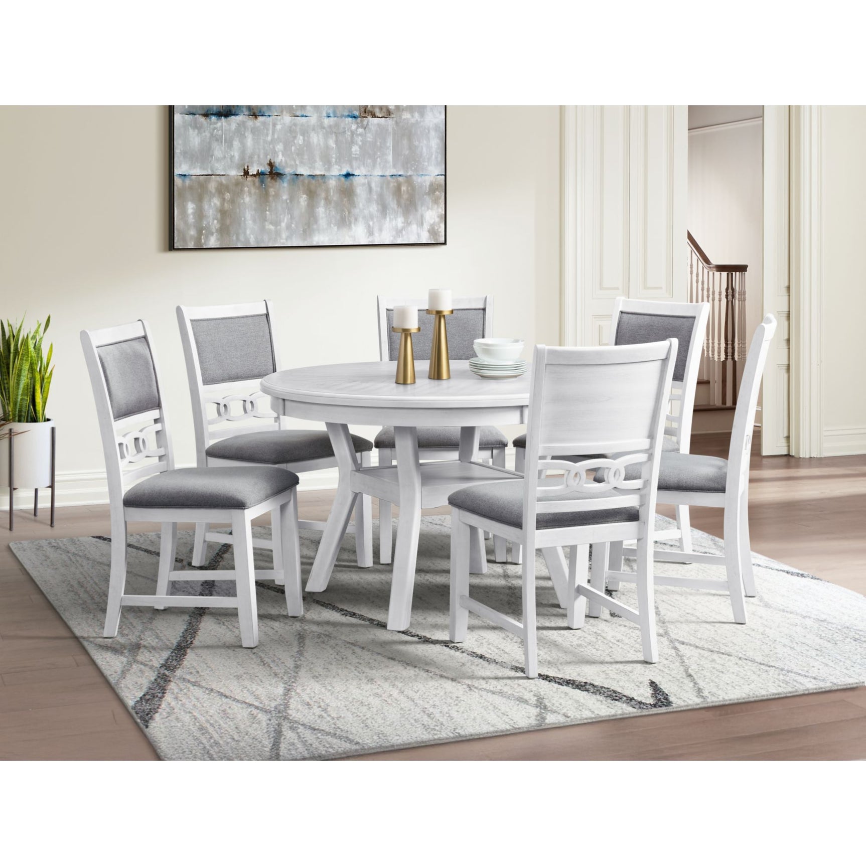 Amherst Dining Table w/Wood Leg White Finish - Tampa Furniture Outlet