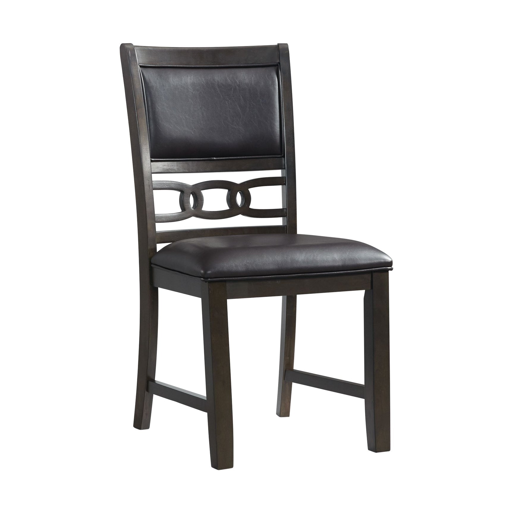 Amherst Standard Height 5PC Dining Set-Table and Four Faux Leather Side Chairs in Walnut - Tampa Furniture Outlet