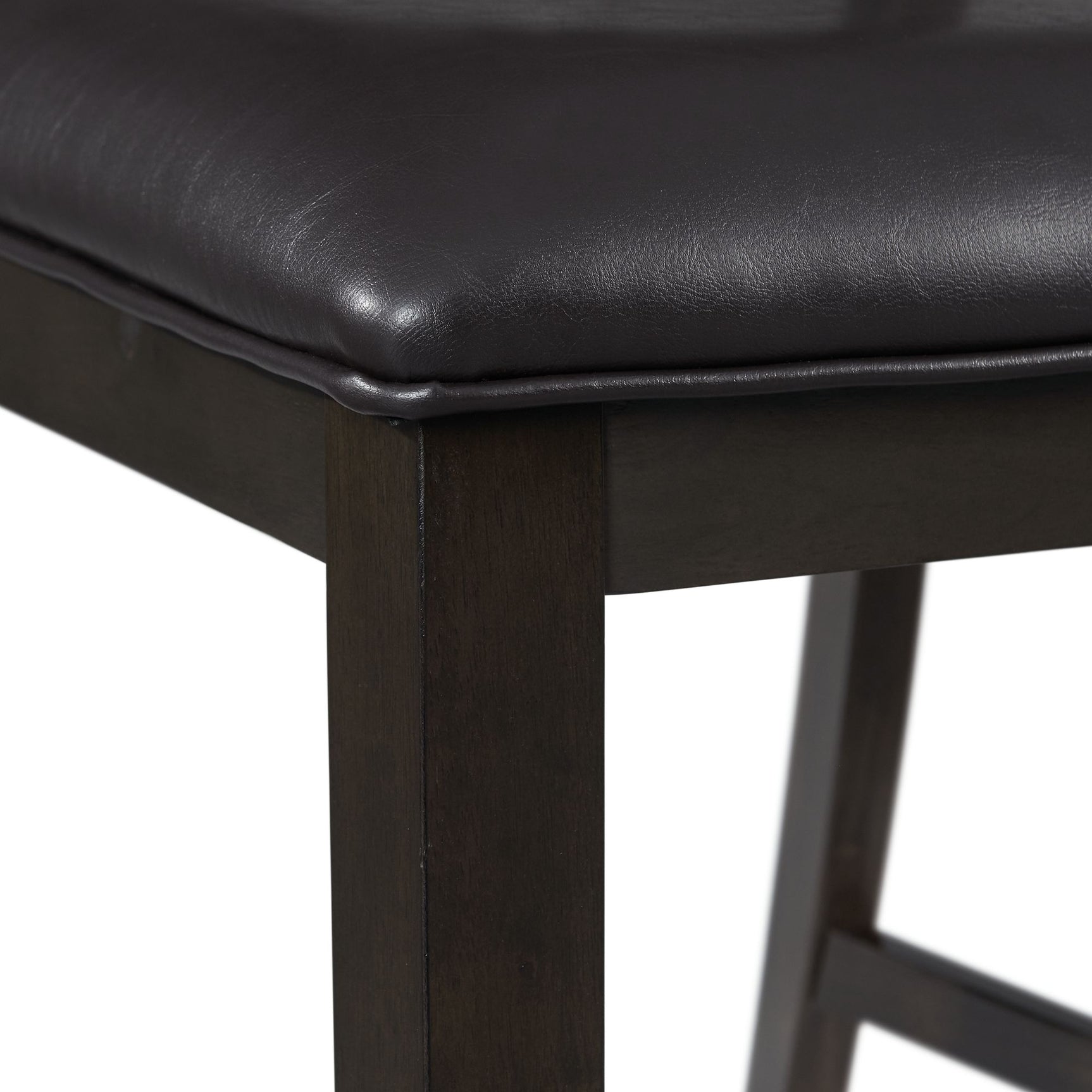 Amherst Standard Height 5PC Dining Set-Table and Four Faux Leather Side Chairs in Walnut - Tampa Furniture Outlet