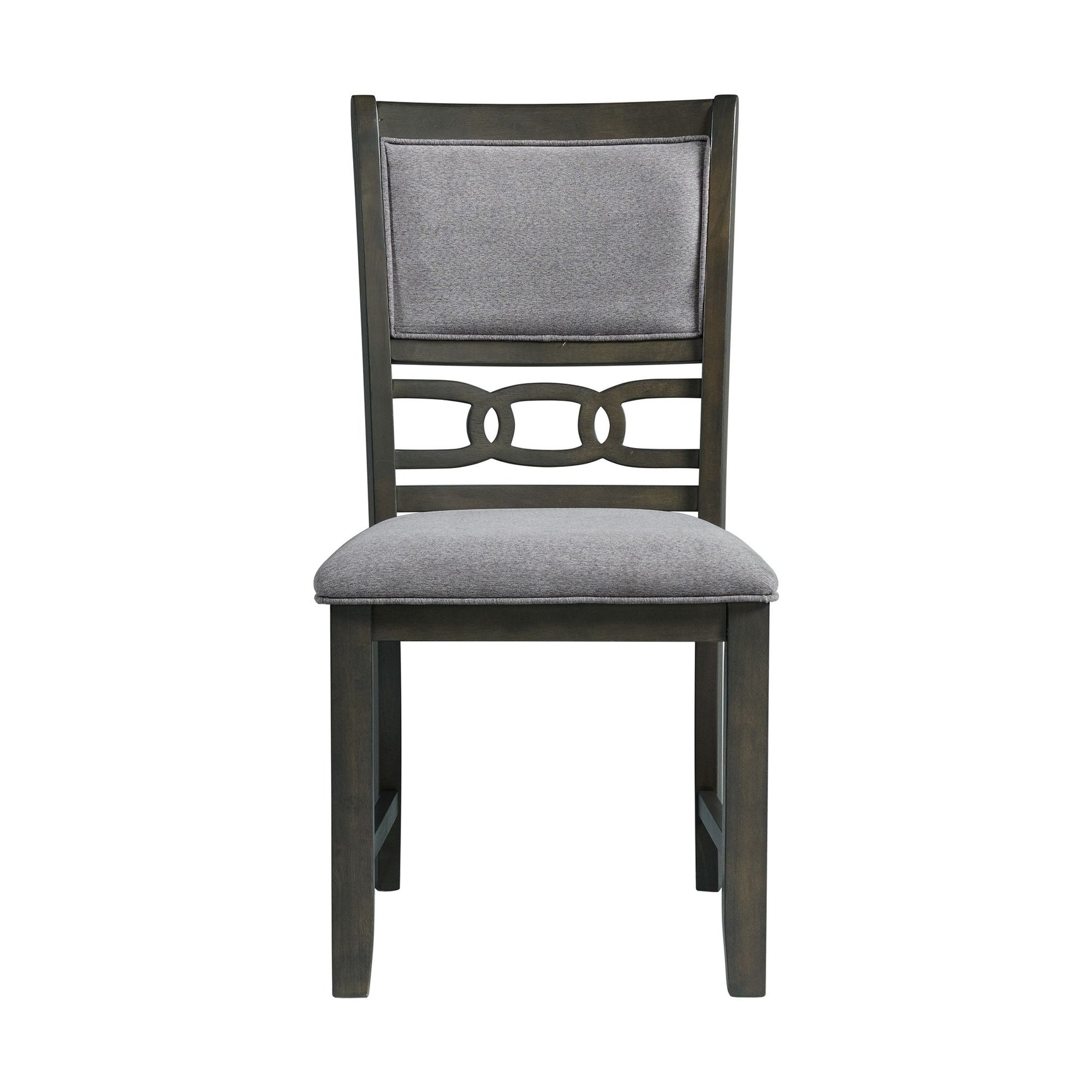 Amherst Dining Side Chair W/Fabric Cushion Side Stretcher Grey Finish (2 Per Pack) - Tampa Furniture Outlet