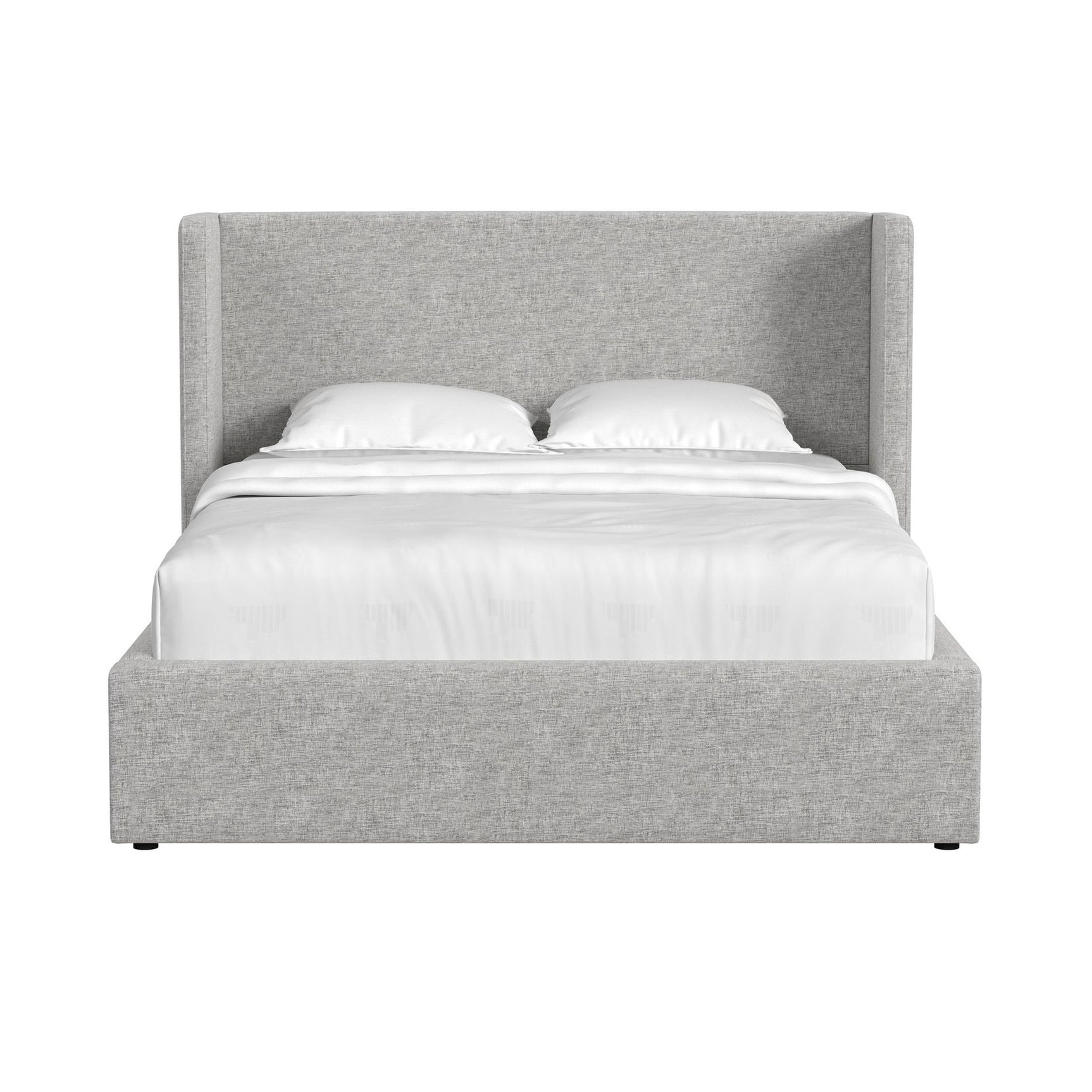 Angeline Complete Queen Non-Storage Bed in Grey Fabric
