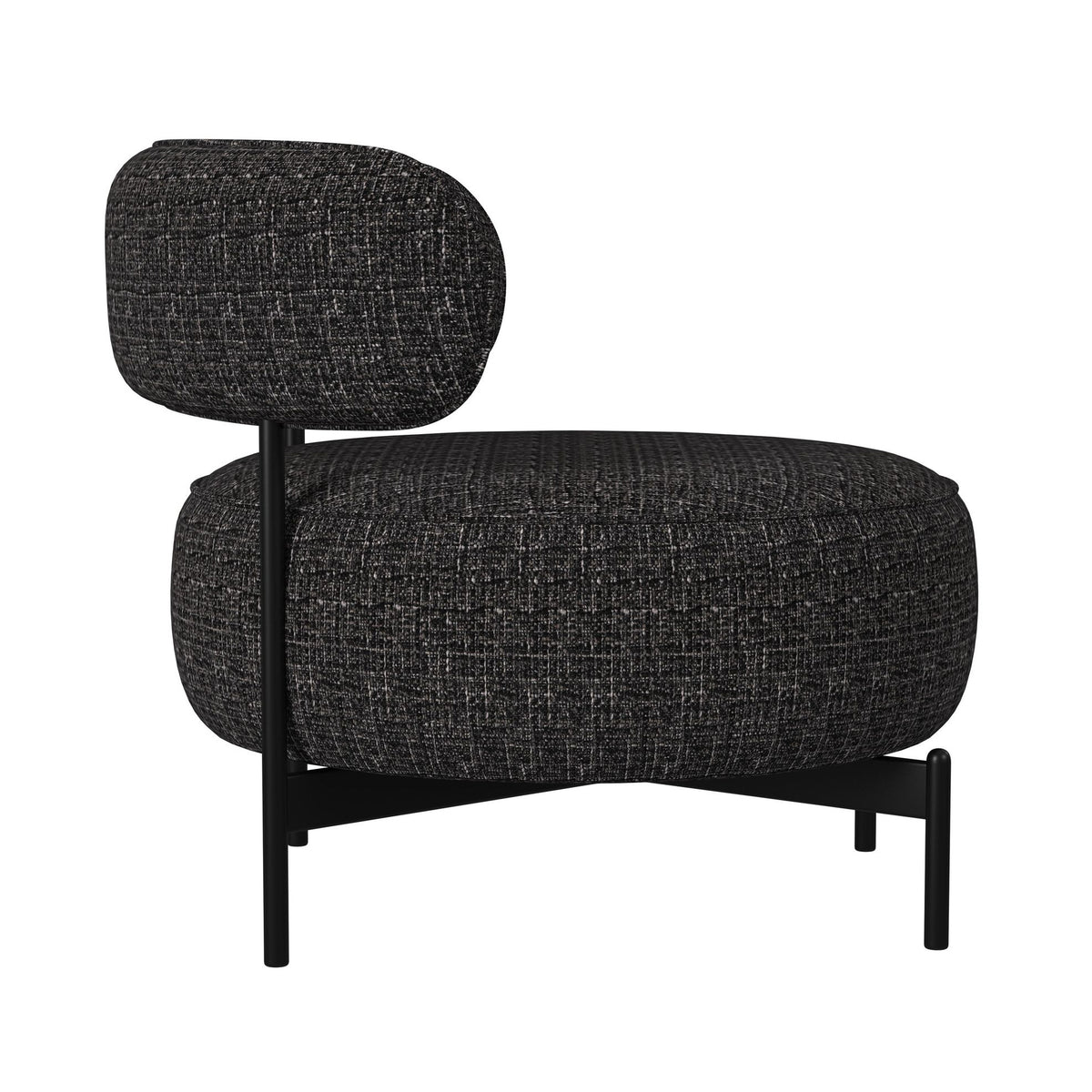 Antonia Swivel Chair in Heron Black