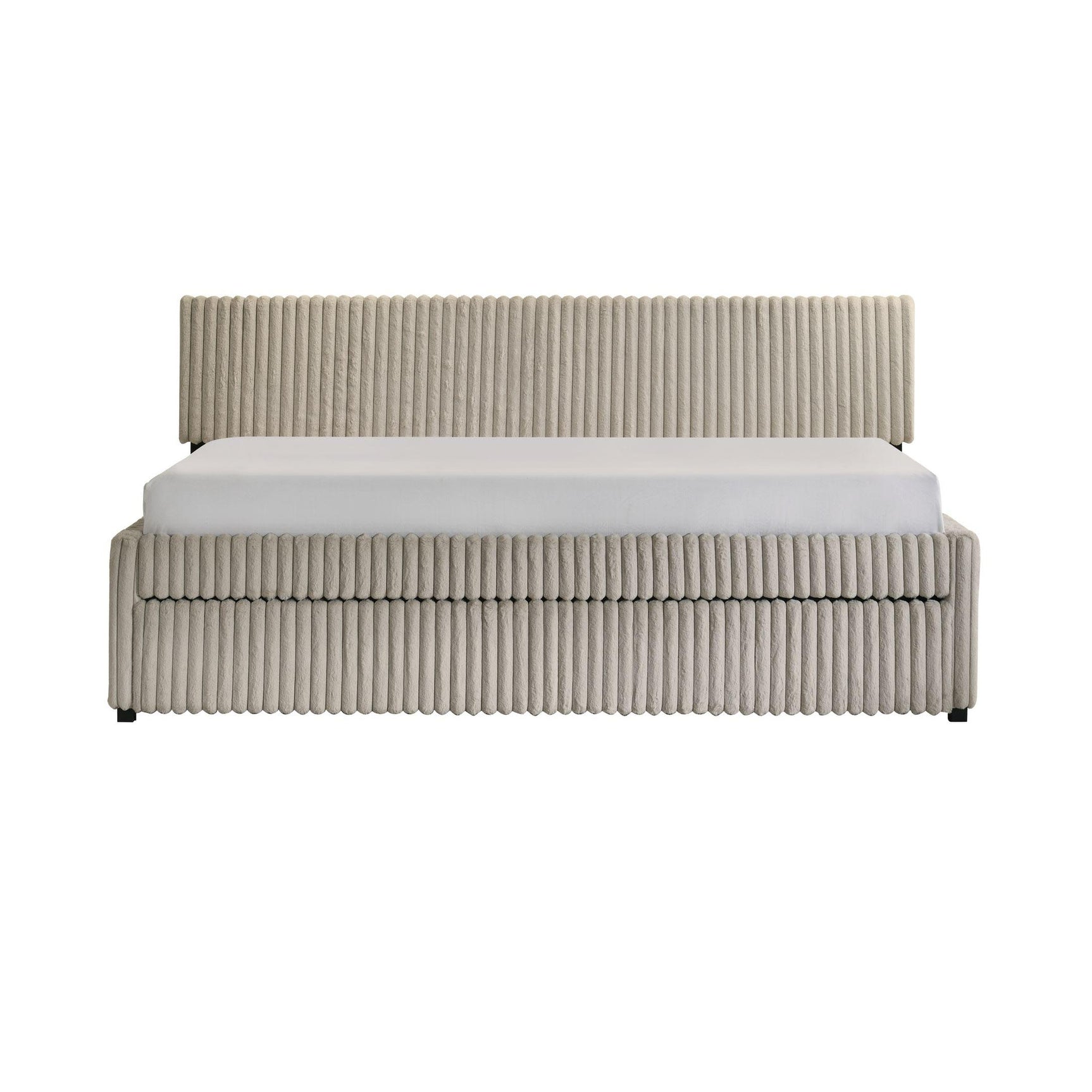 Arden Twin Daybed with Trundle in Corduroy Beige