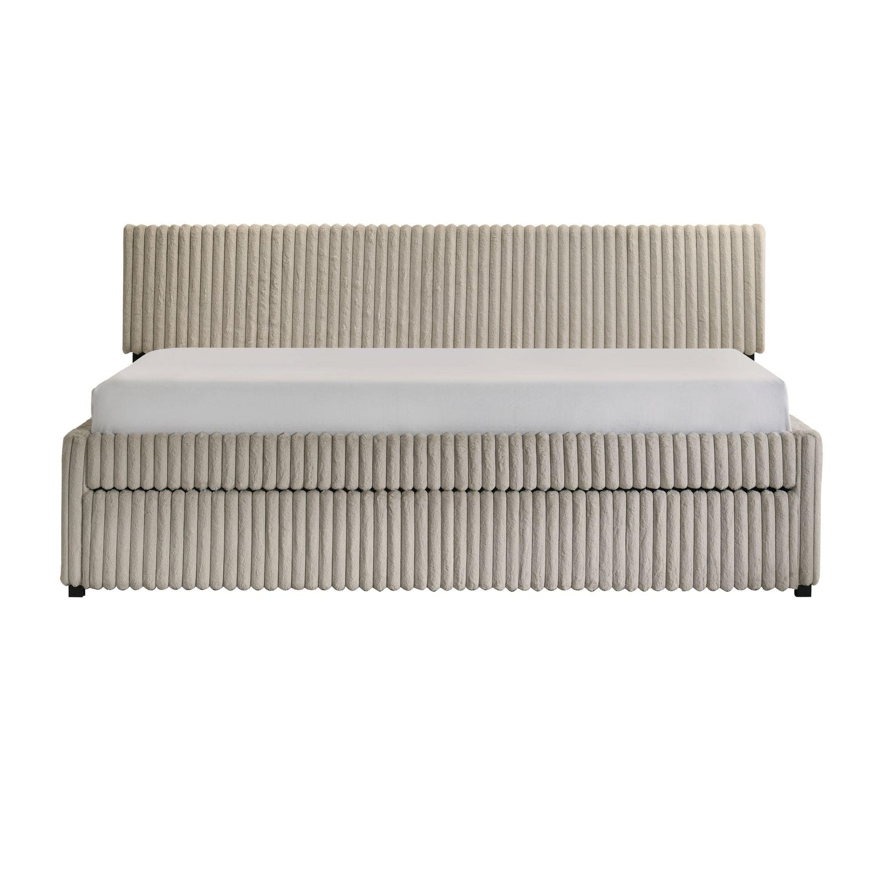 Arden Twin Daybed with Trundle in Corduroy Beige - Tampa Furniture Outlet