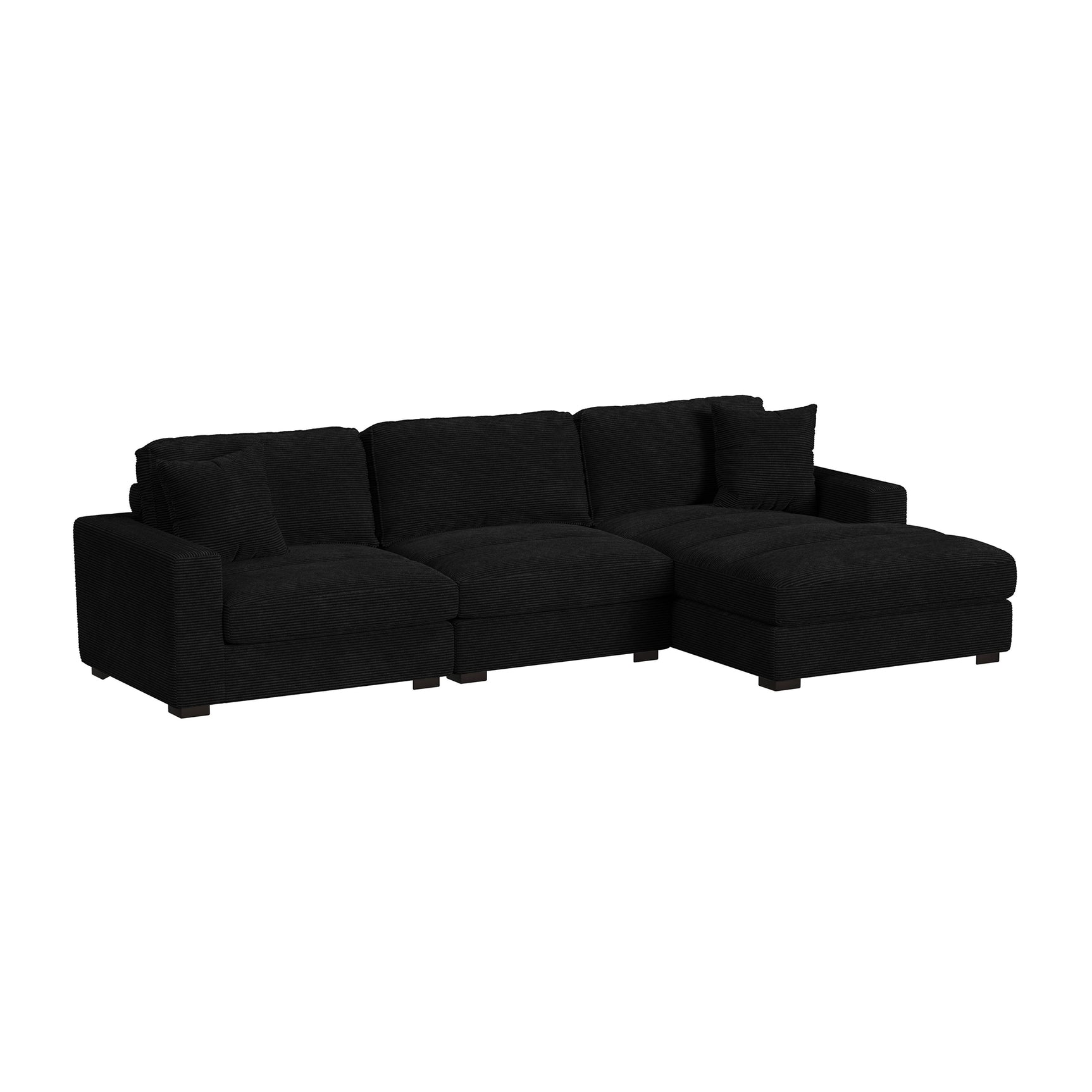 Arizona Modular LHF Armchair with 1 pillow 20" in Steno Black - Tampa Furniture Outlet