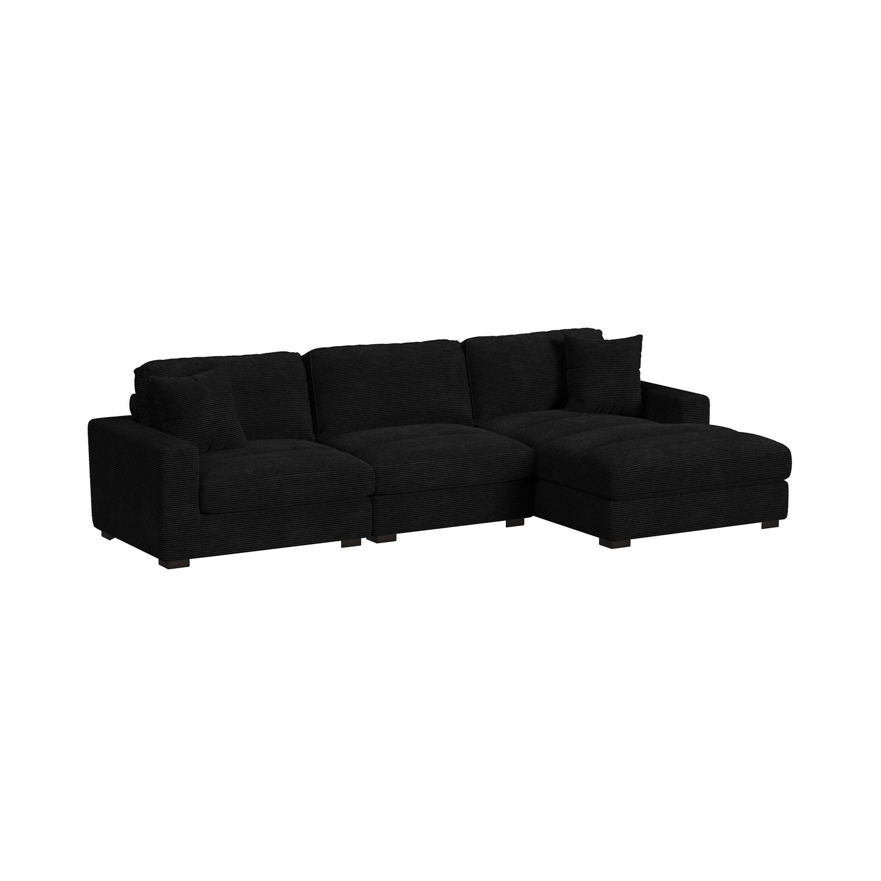 Arizona Modular LHF Armchair with 1 pillow 20" in Steno Black