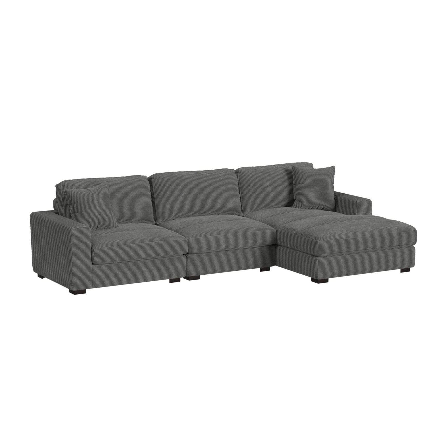 Arizona Modular Armless Chair in Steno Charcoal - Tampa Furniture Outlet