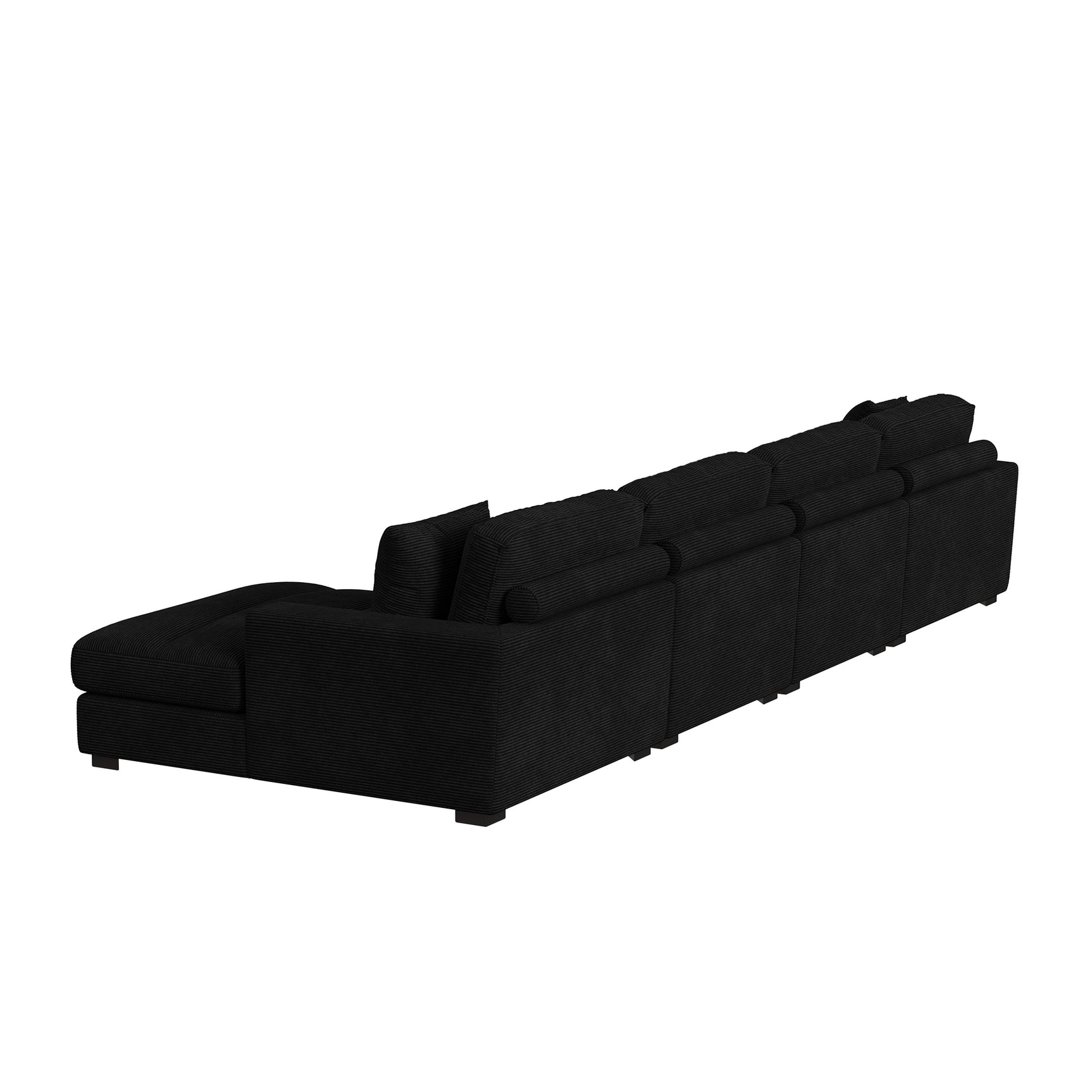 Arizona Modular RHF Chaise with 1 pillow 20" in Steno Black - Tampa Furniture Outlet
