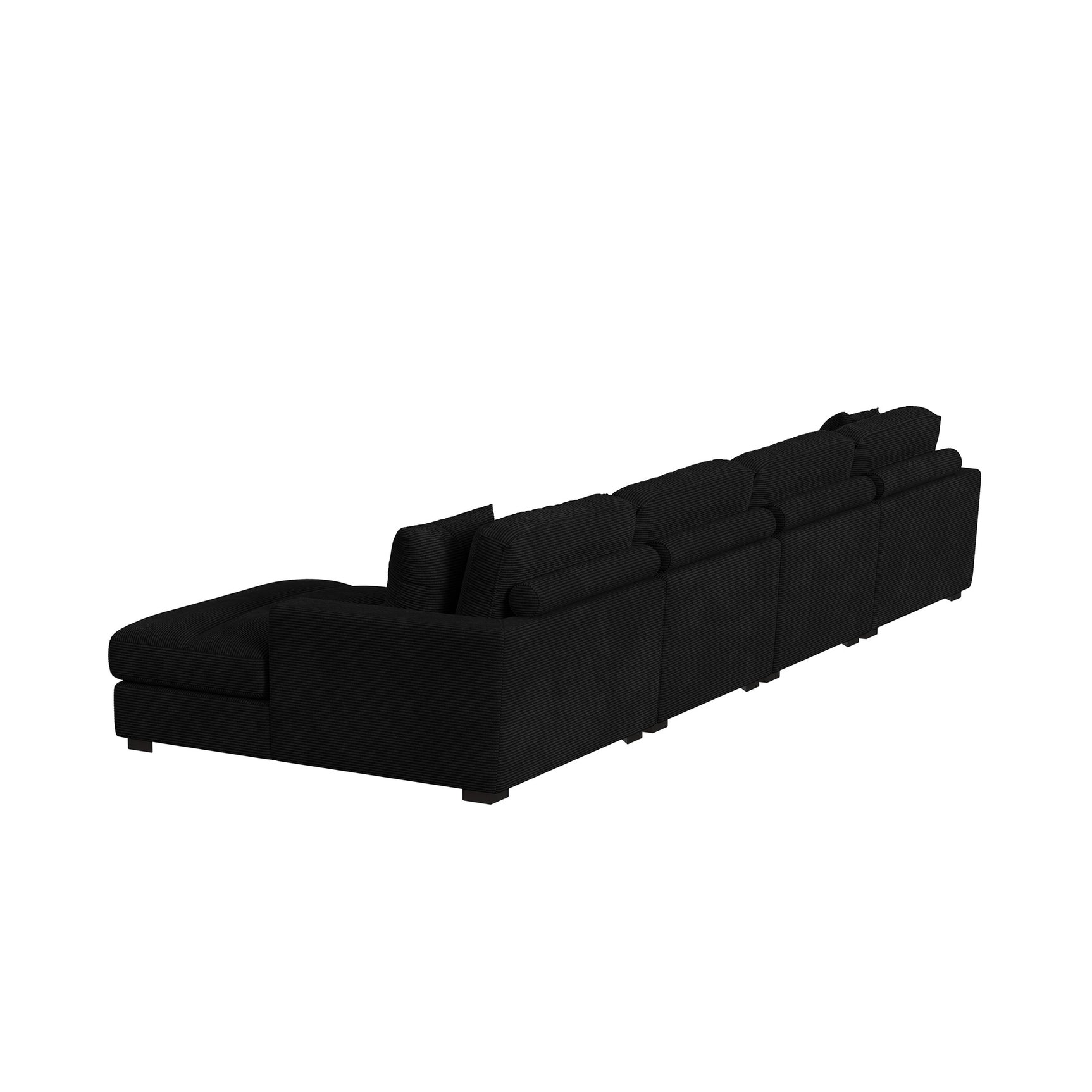 Arizona Modular RHF Chaise with 1 pillow 20" in Steno Black