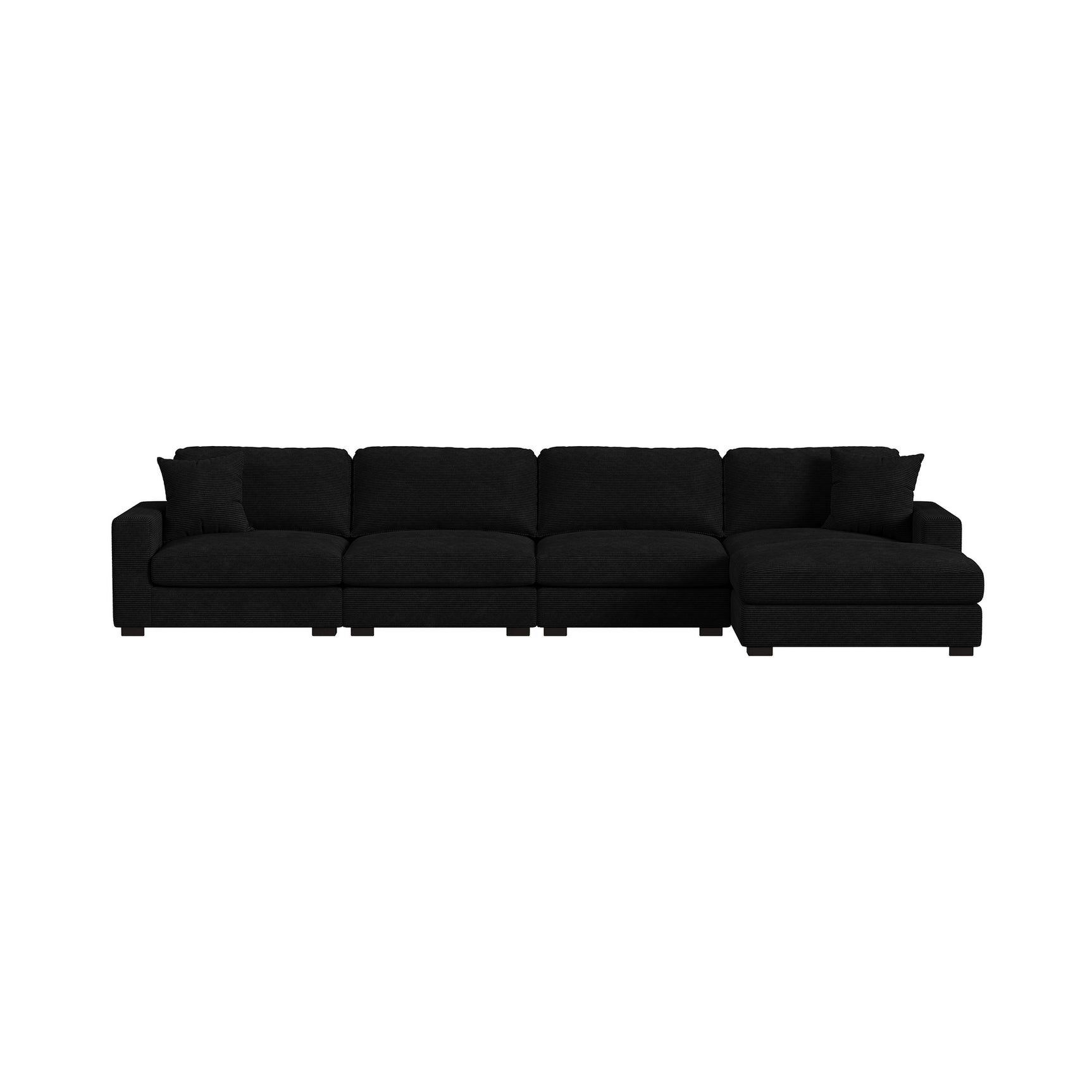 Arizona Modular RHF Chaise with 1 pillow 20" in Steno Black