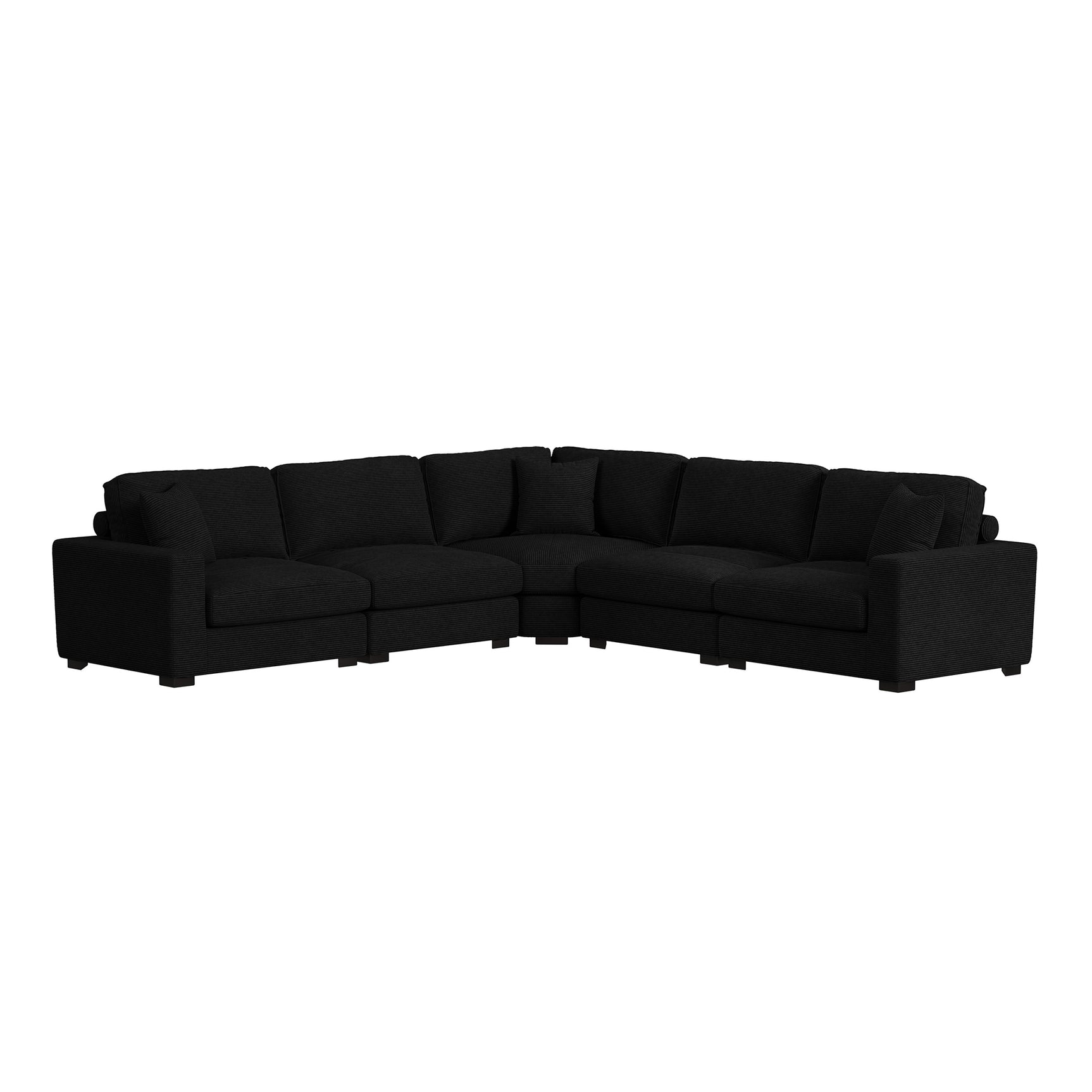 Arizona Modular RHF Armchair with 1 pillow 20" in Steno Black - Tampa Furniture Outlet
