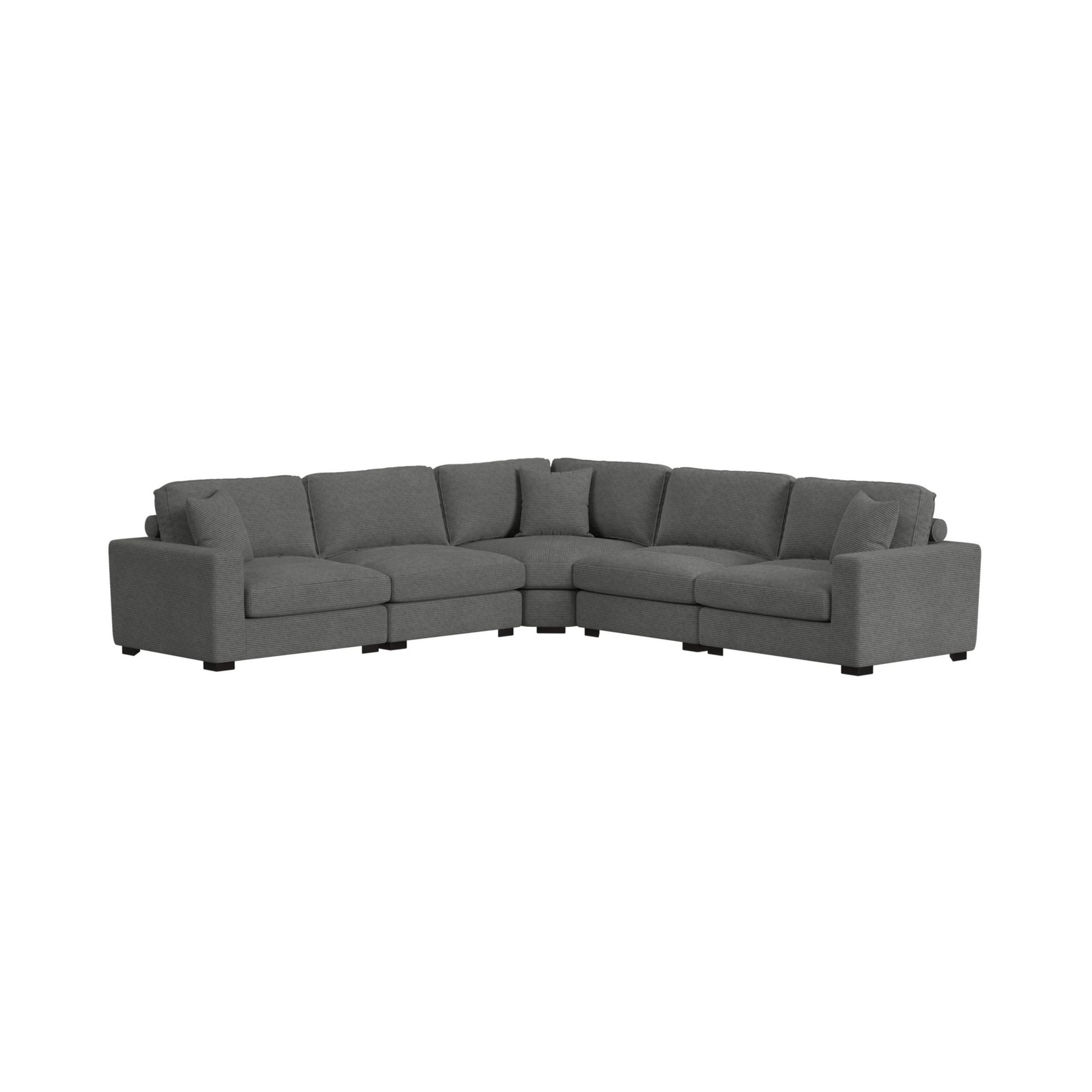 Arizona Modular Wedge with 1 pillow 20" in Steno Charcoal