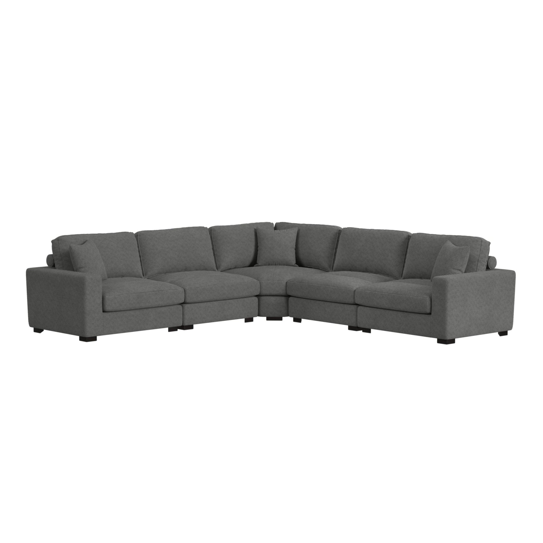 Arizona Modular Armless Chair in Steno Charcoal - Tampa Furniture Outlet