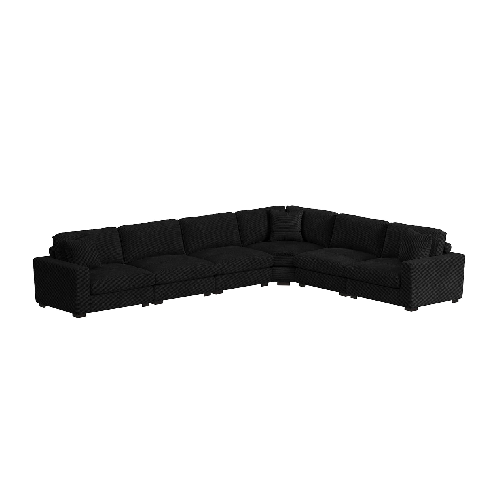 Arizona Modular Armless Chair in Steno Black - Tampa Furniture Outlet