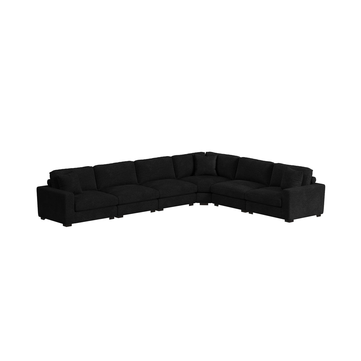 Arizona Modular Armless Chair in Steno Black