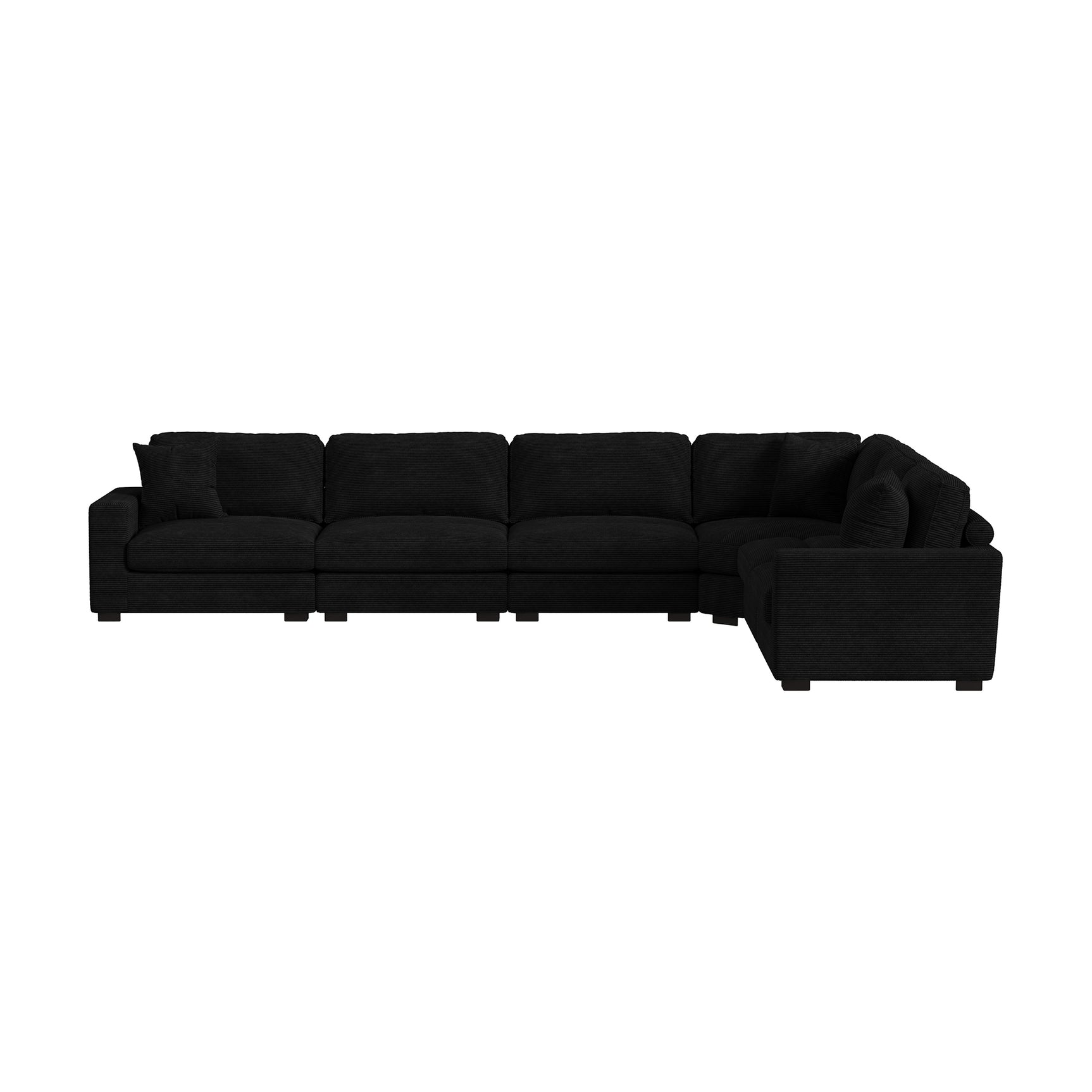 Arizona Modular Armless Chair in Steno Black - Tampa Furniture Outlet