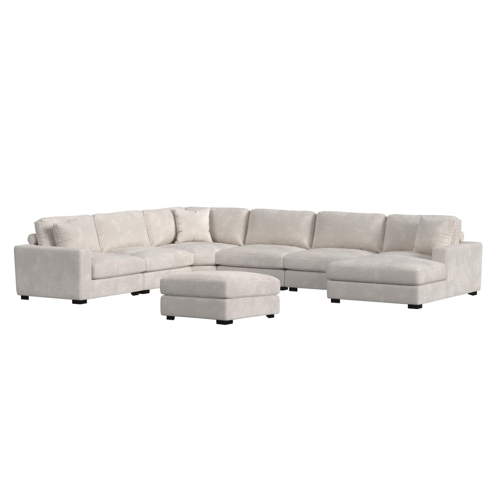 Arizona Modular RHF Chaise with 1 pillow 20" in Steno Beige - Tampa Furniture Outlet