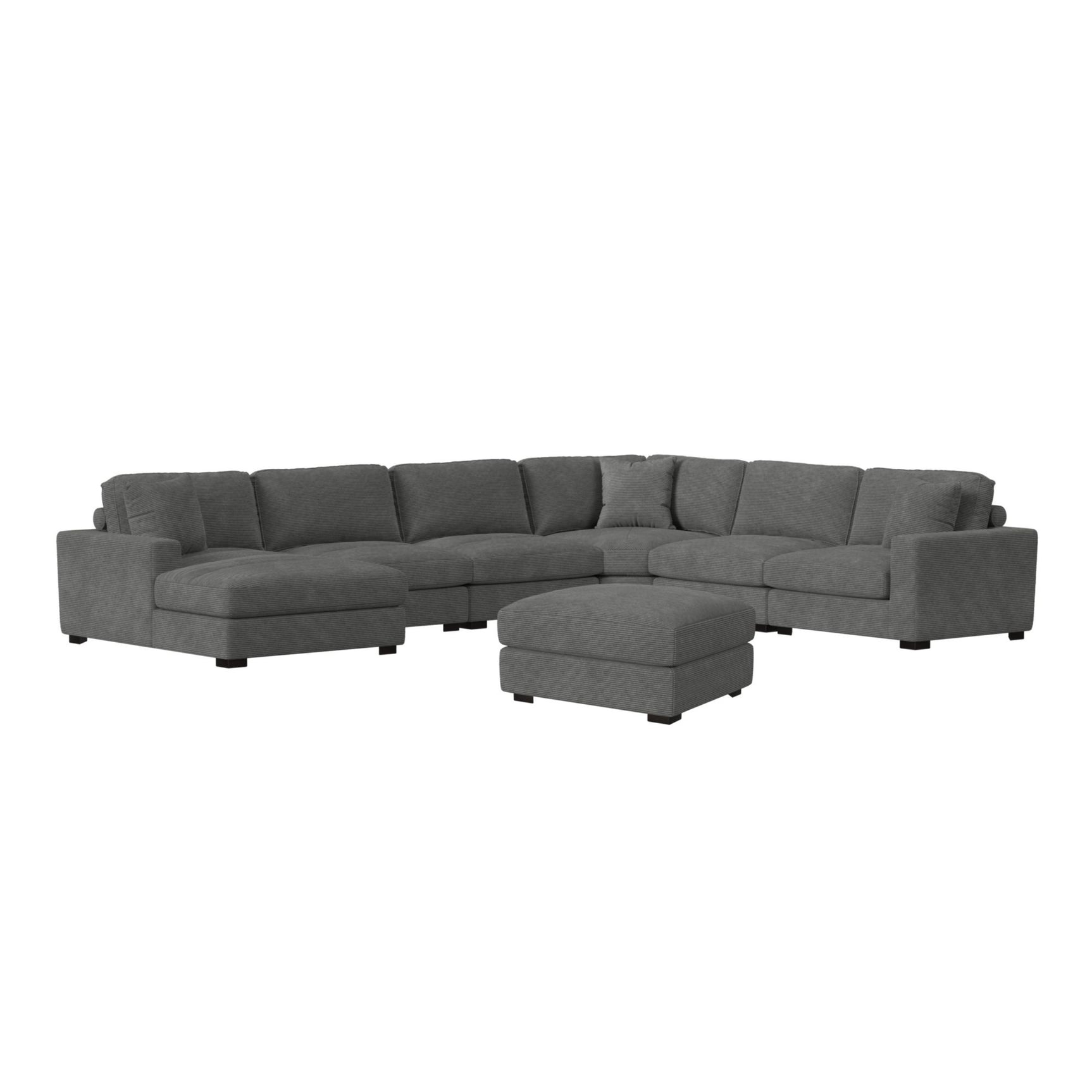 Arizona Modular LHF Chaise with 1 pillow 20" in Steno Charcoal - Tampa Furniture Outlet