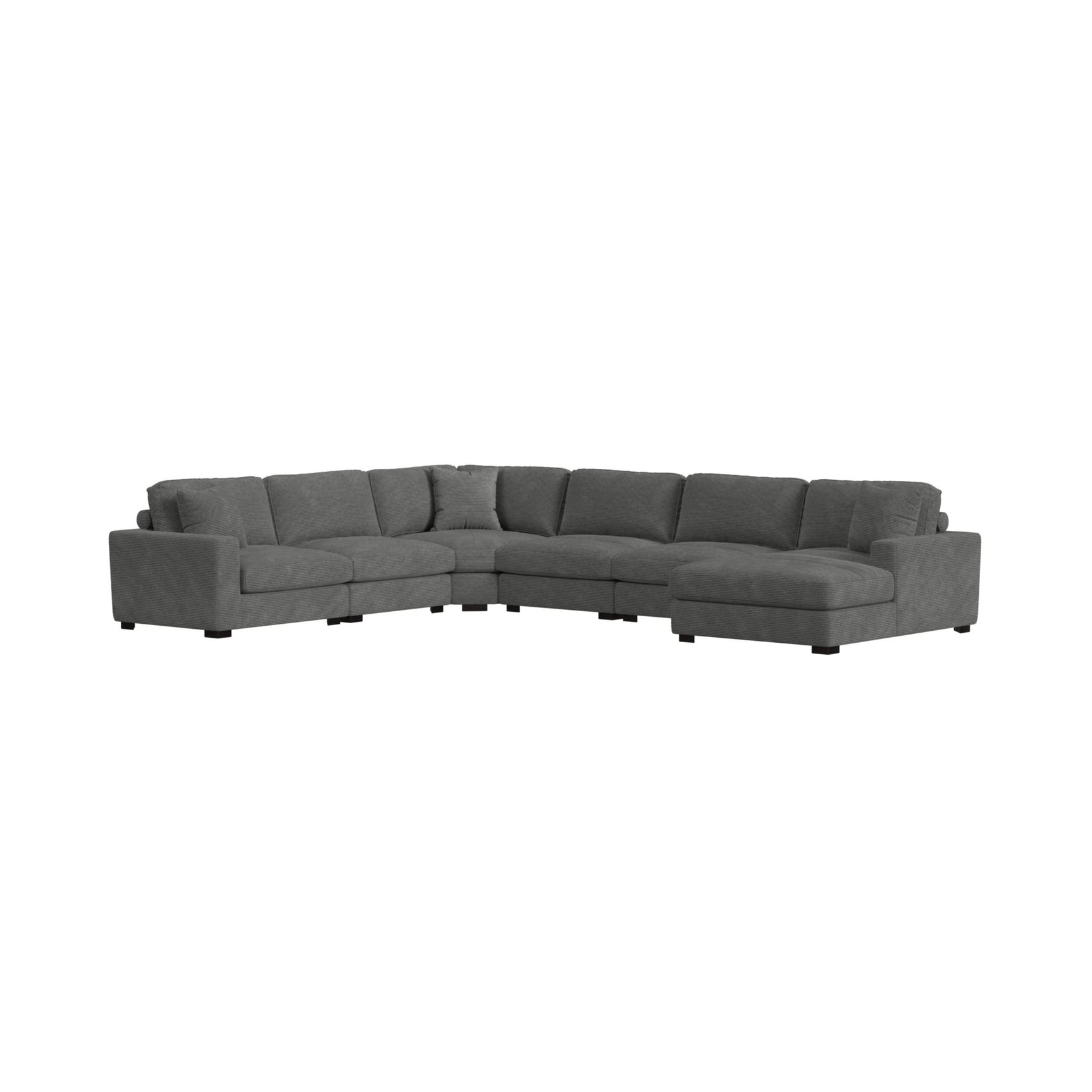 Arizona Modular Wedge with 1 pillow 20" in Steno Charcoal