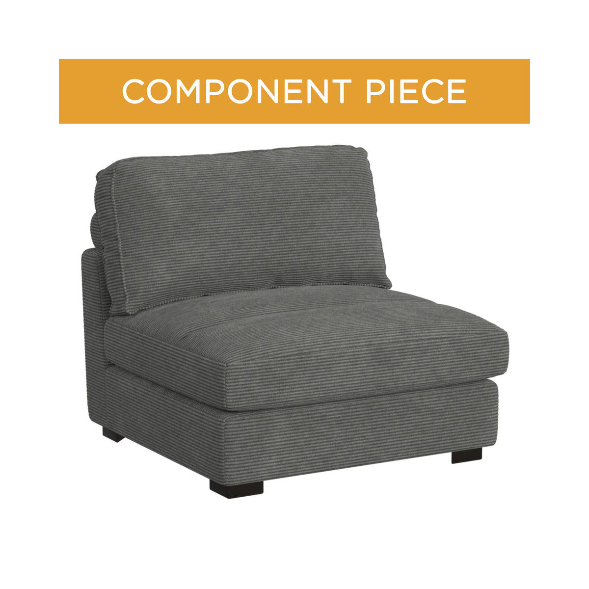 Arizona Modular Armless Chair in Steno Charcoal