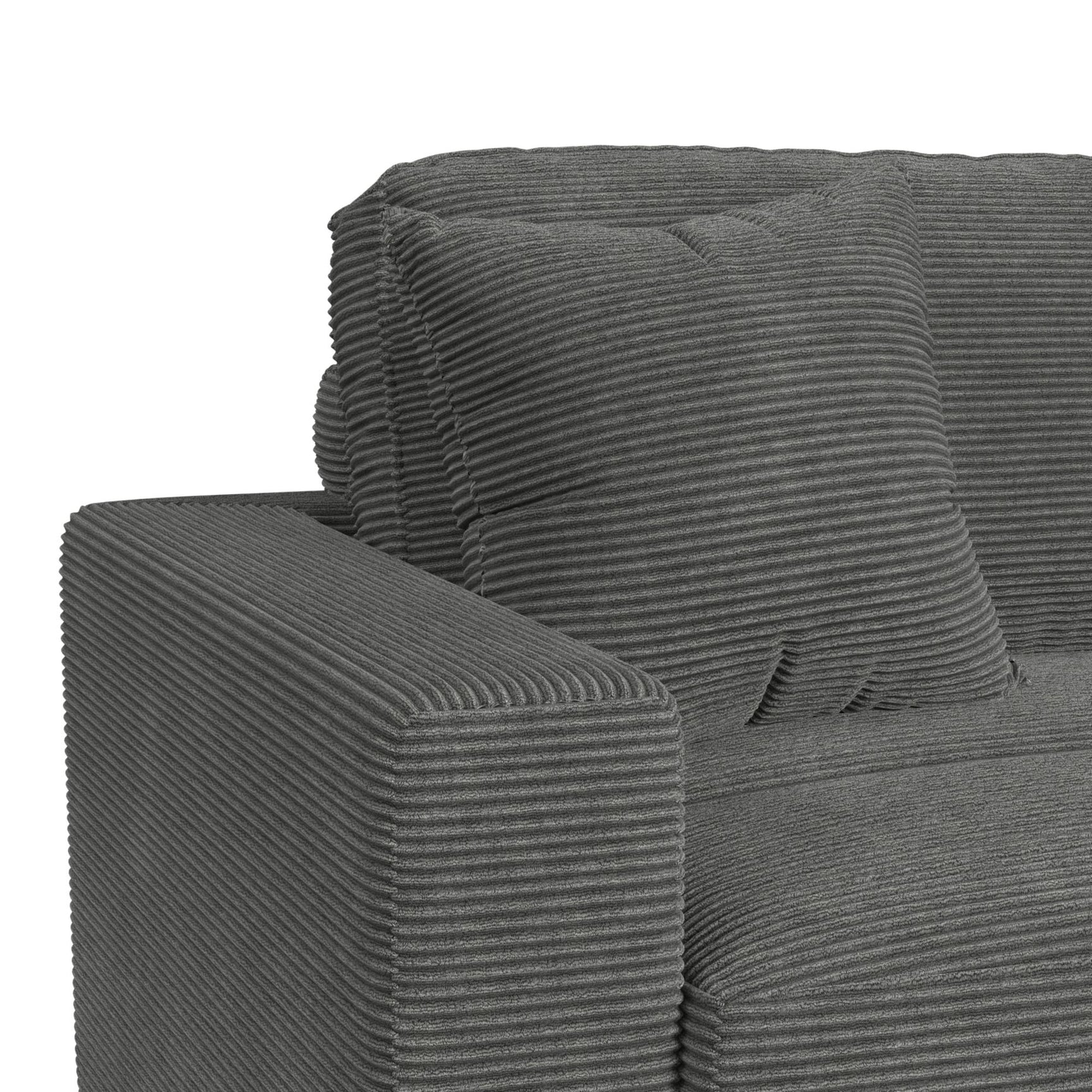 Arizona Modular LHF Armchair with 1 pillow 20" in Steno Charcoal