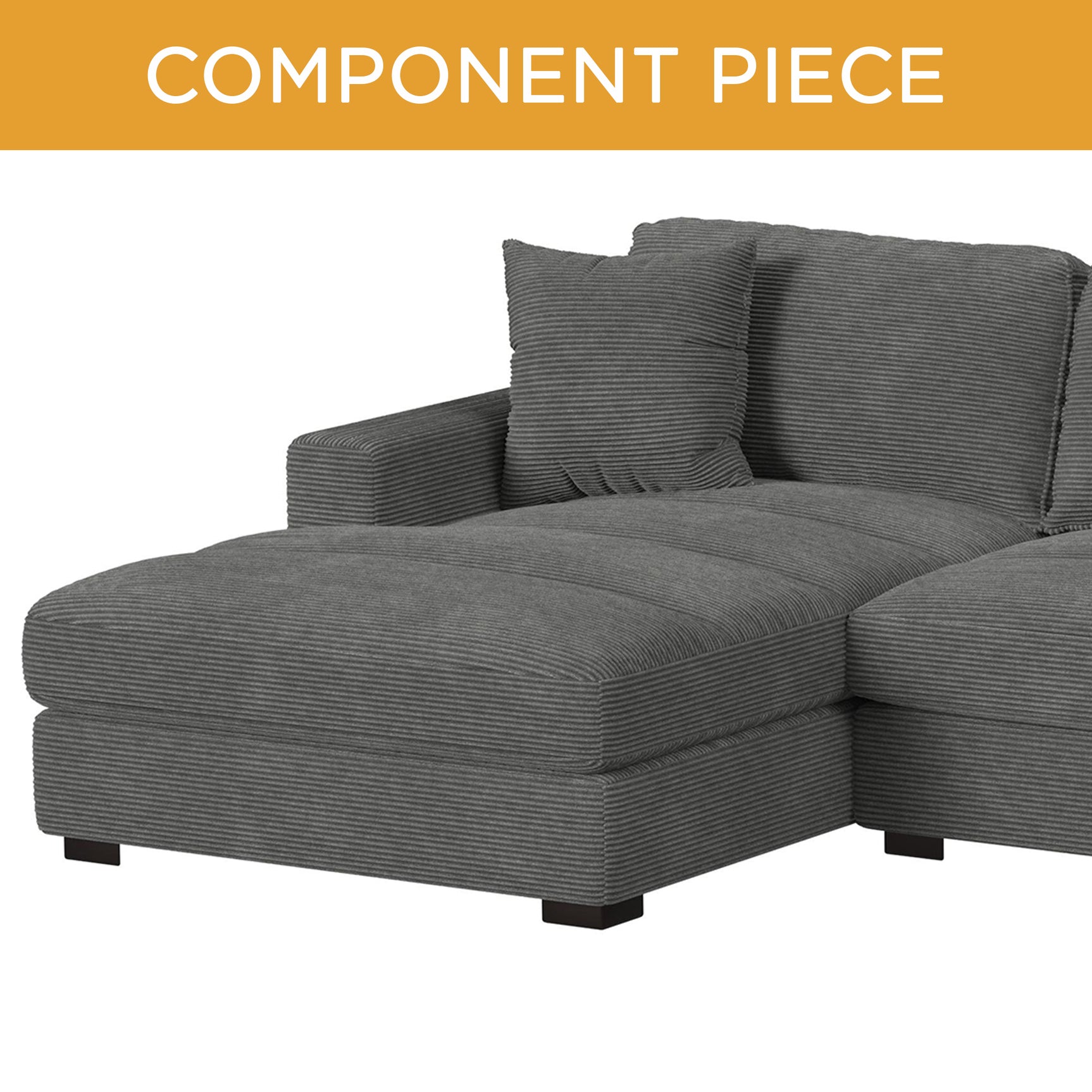 Arizona Modular LHF Chaise with 1 pillow 20" in Steno Charcoal - Tampa Furniture Outlet