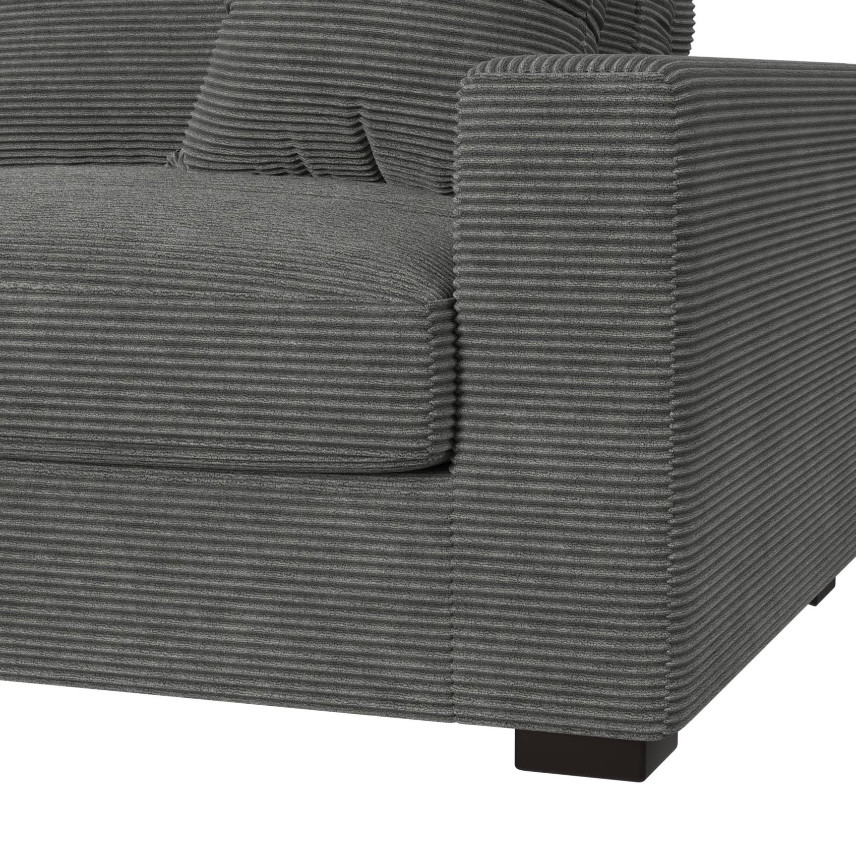 Arizona Modular RHF Armchair with 1 pillow 20" in Steno Charcoal - Tampa Furniture Outlet