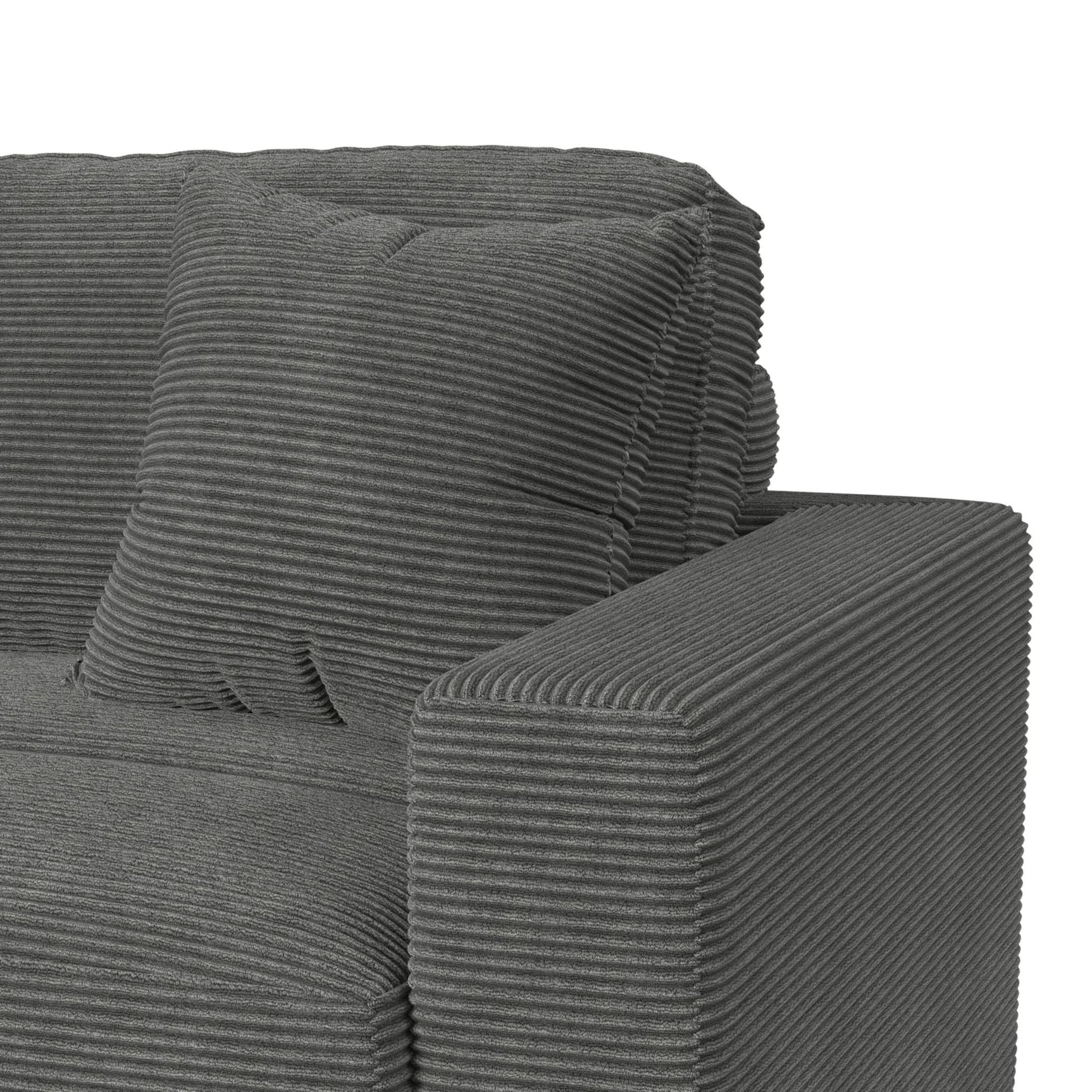 Arizona Modular RHF Armchair with 1 pillow 20" in Steno Charcoal - Tampa Furniture Outlet