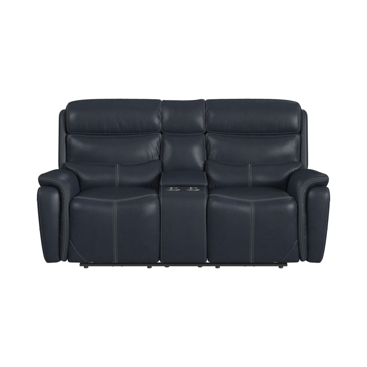 Aruba Power Motion Loveseat with Power Headrest and Console in Pebble Navy
